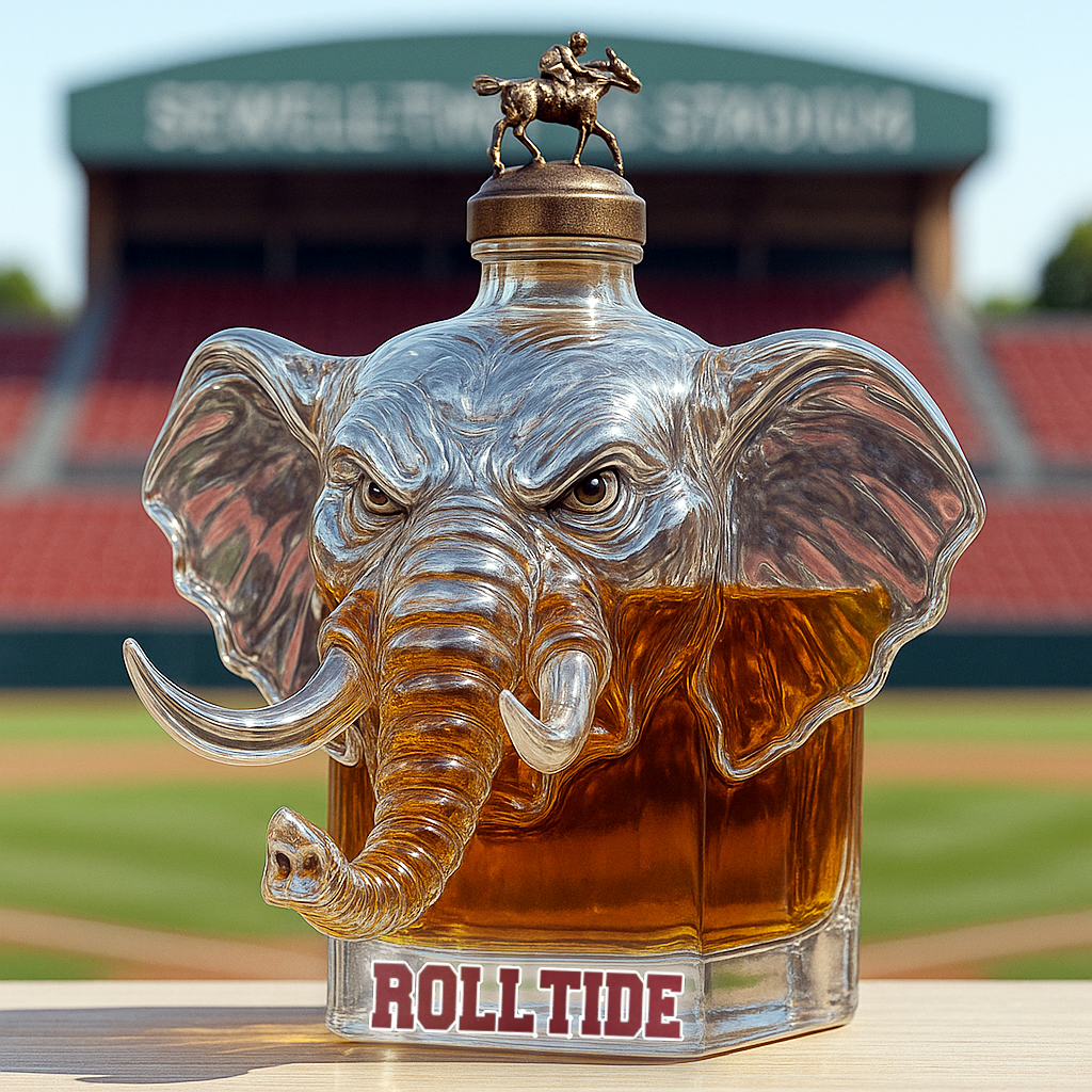 University of Alabama Big Al Whiskey Bottle