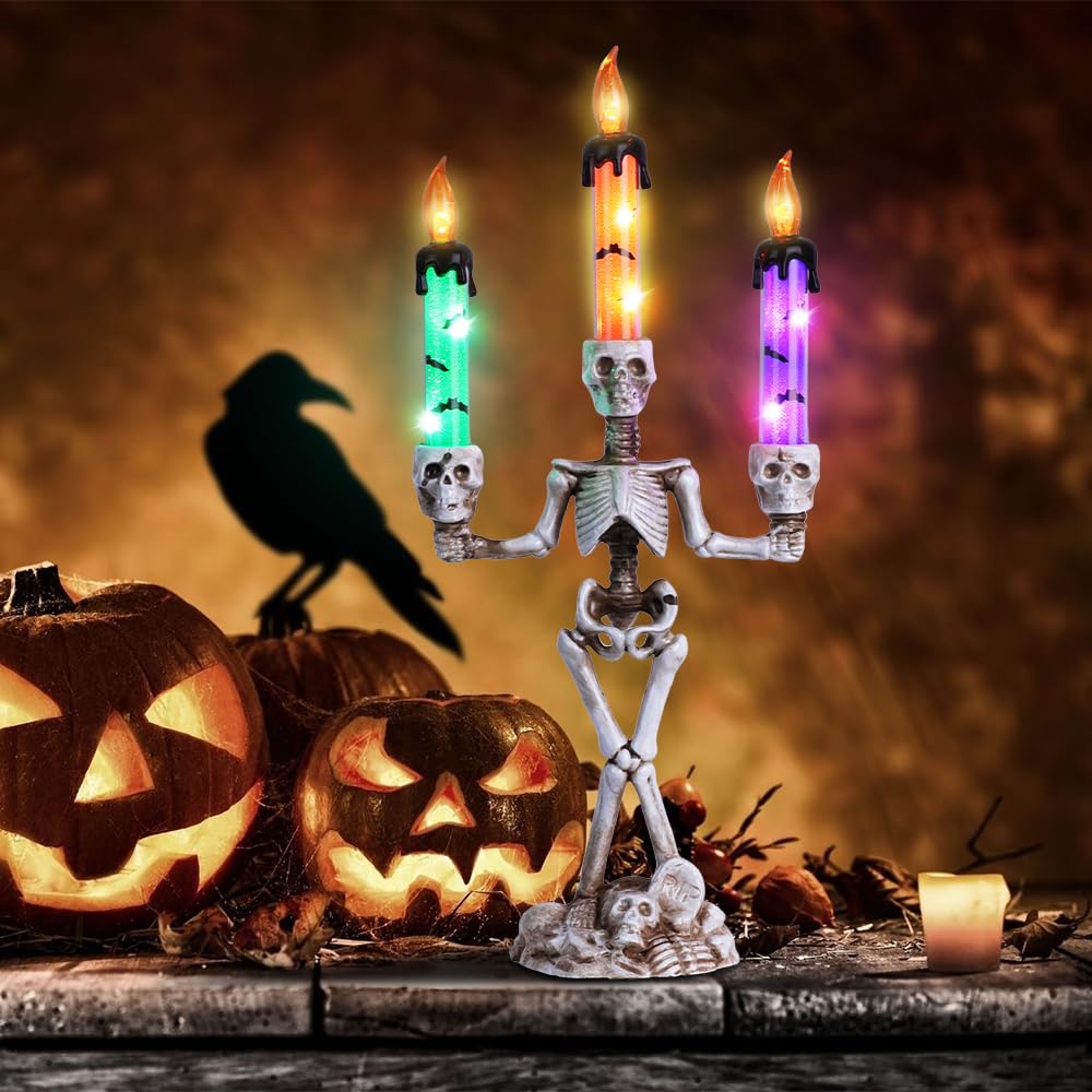 🎃Early Halloween Sale👻Skull Halloween Candelabra Decorations