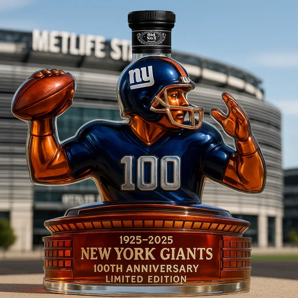New York Giants 100th Anniversary Limited Edition Whiskey Bottle