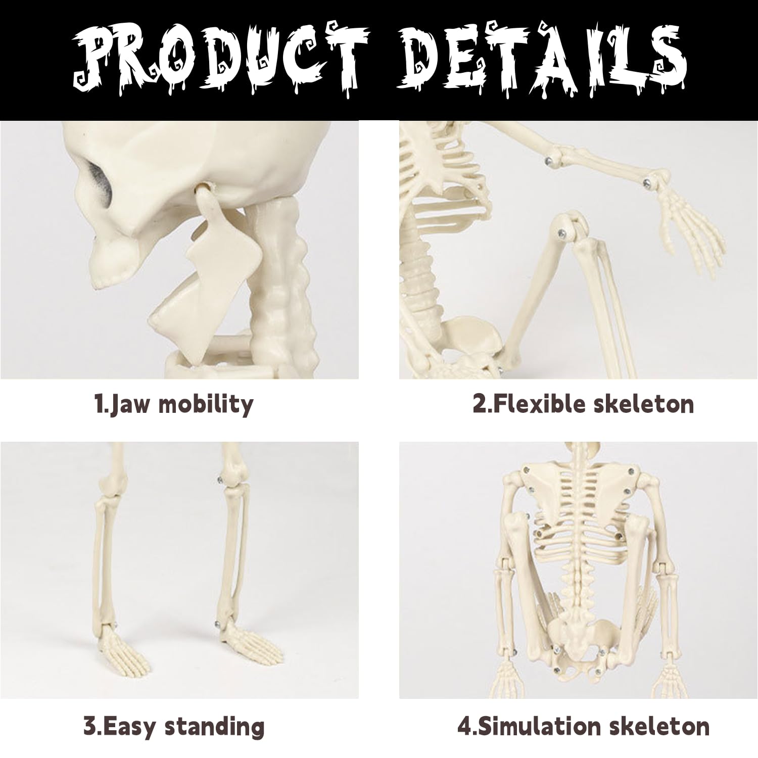 🔥Limited-Time Halloween Offer!🔥Full Body Posable Skeleton Realistic Human Bones