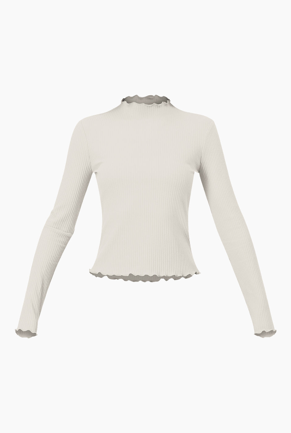 Blusa corta acanalada natural