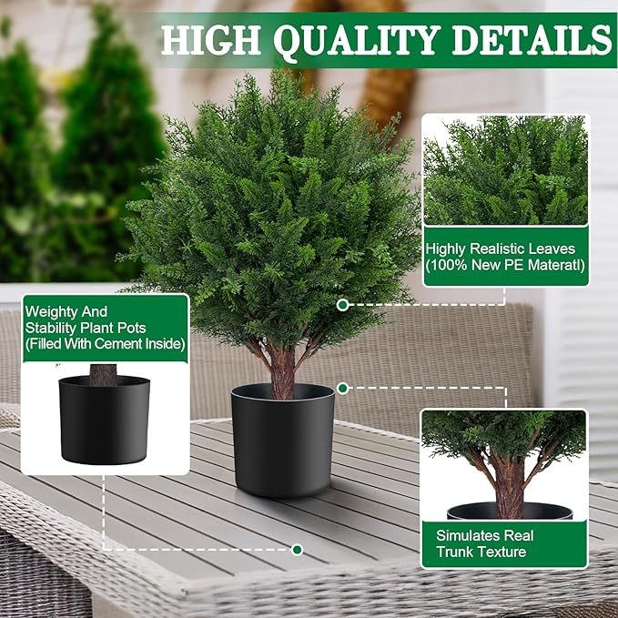 Sale 49% off 🔥UV Resistant Artificial Cedar Leafy Pot Plant (Urn Filler with Real Feel)