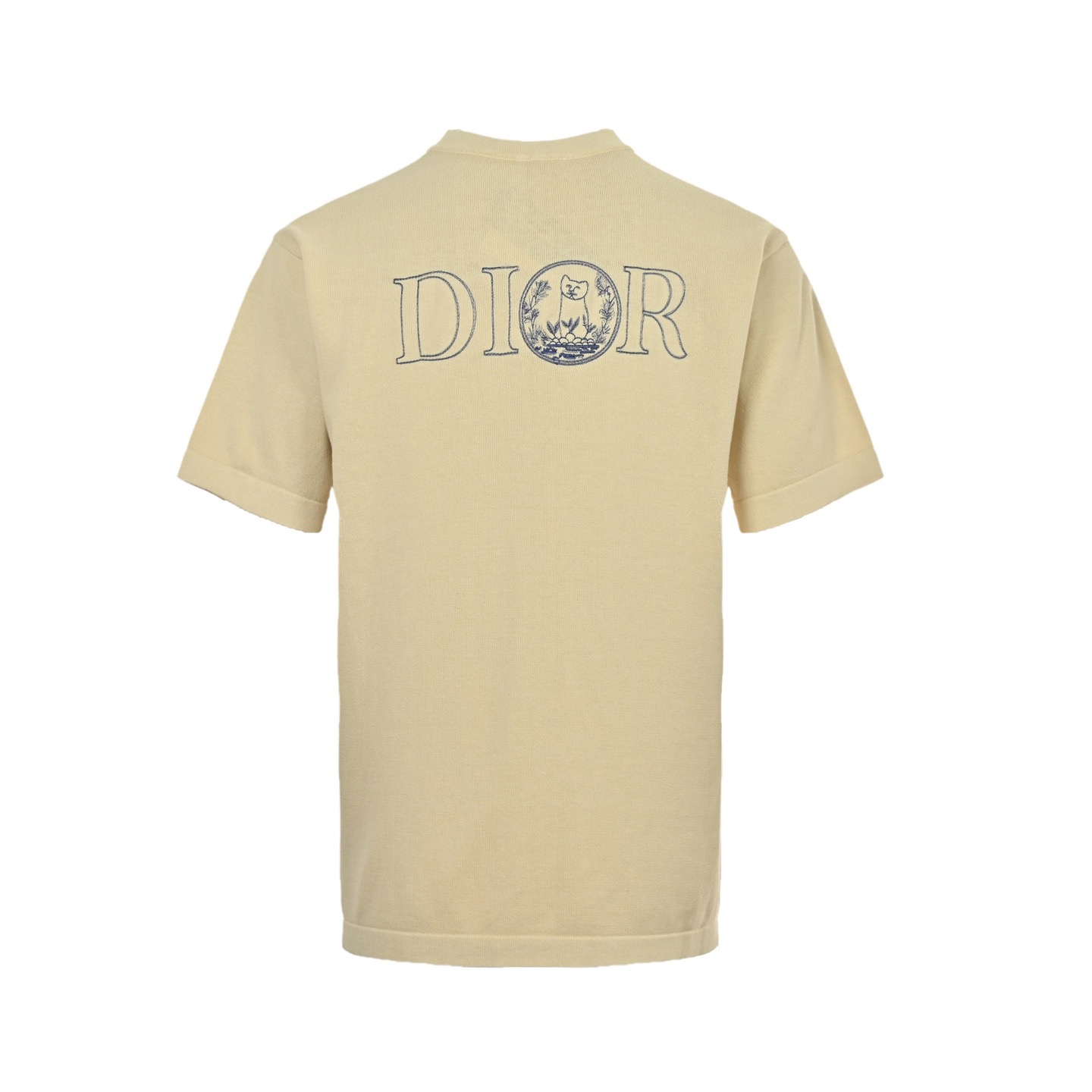 Dior 25ss cat embroidered knitted short-sleeved shirt