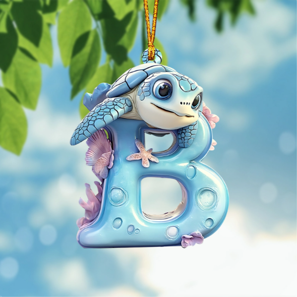 Cute Turtle Letter Shaped Ornament