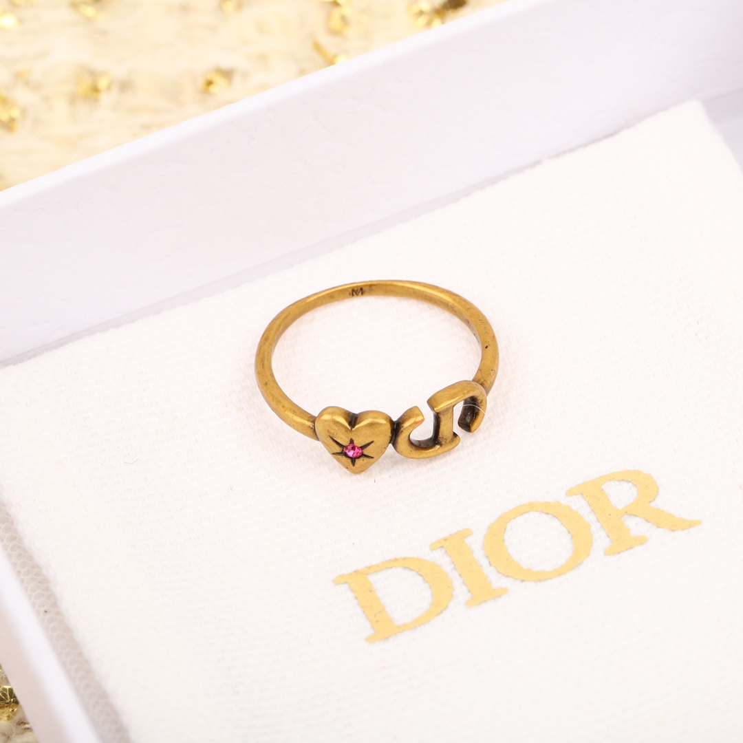 Dior retro love cd bead ring