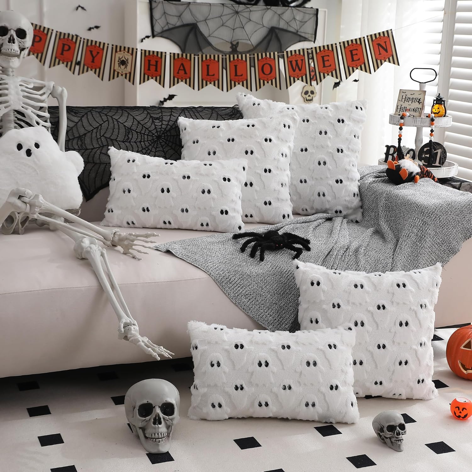 🍁Fall Decorations👻Soft Plush Fur Wool Throw Pillow Cases