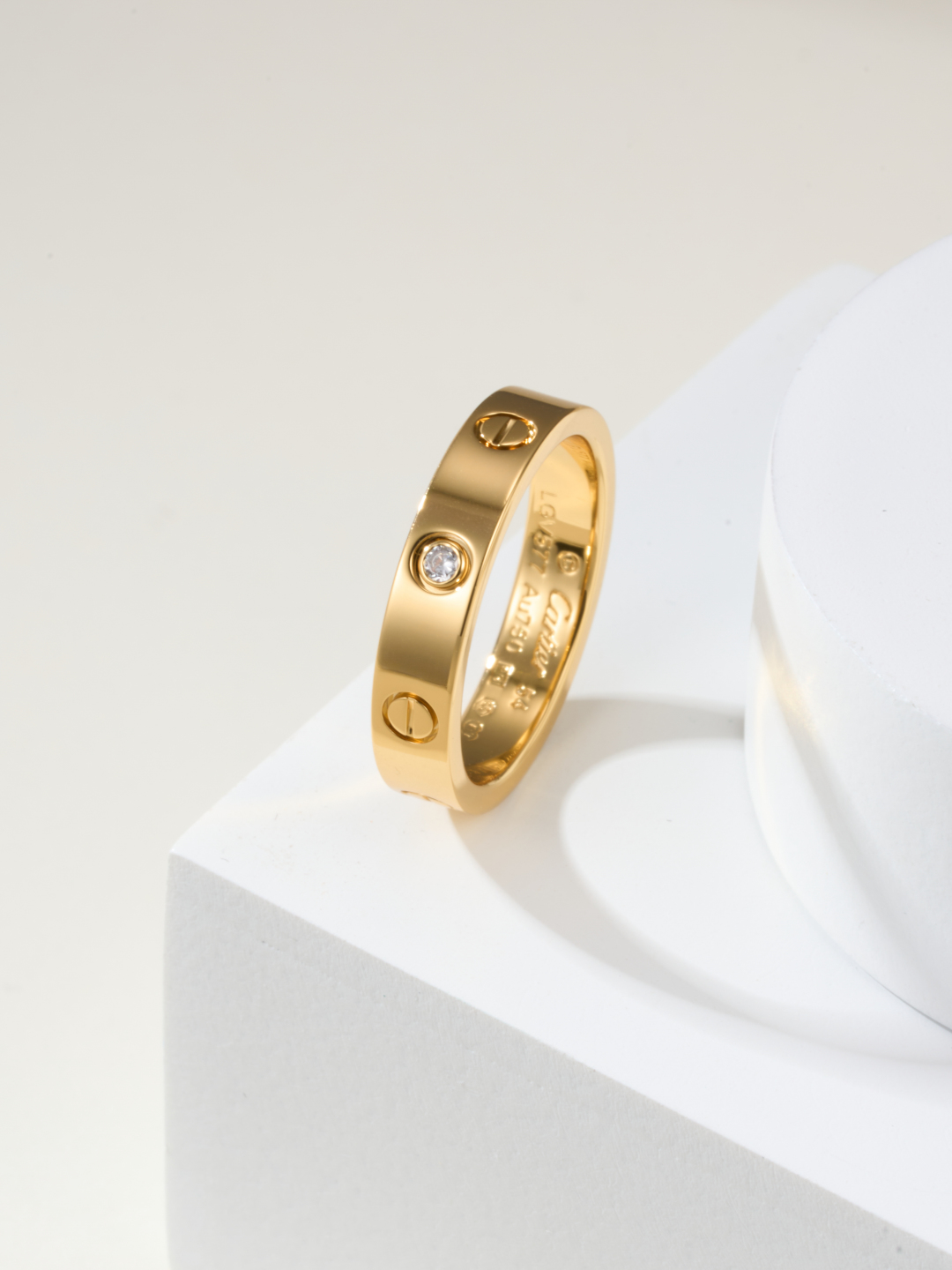 Cartier love narrow single diamond ring