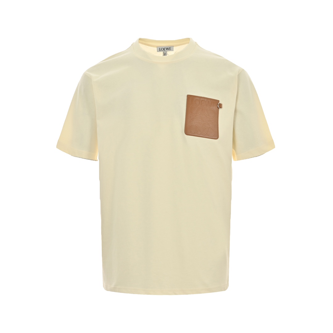 Loewe embossed logo leather patch pocket short sleeve