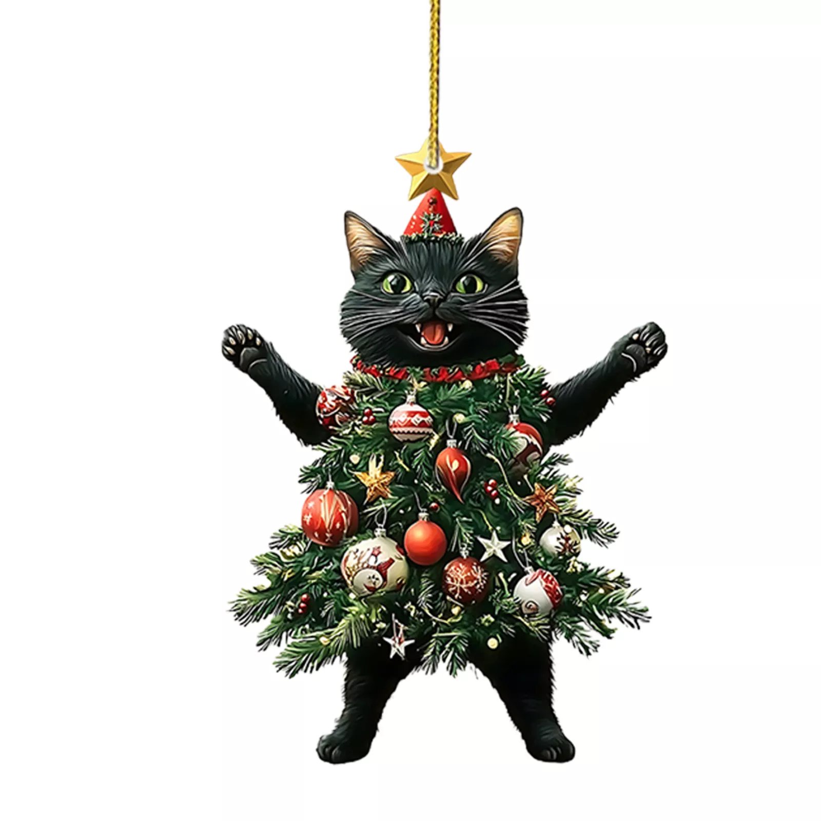 🔥Last Day Promotion 49% OFF🔥- Funny Black and White Cats Christmas Ornament