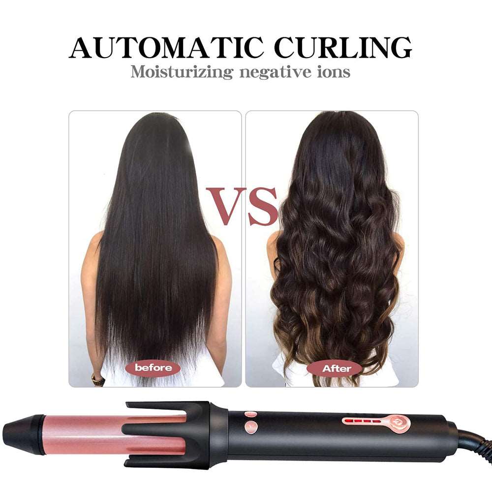 Hair Curlers Automatic Curling Iron Hair Styling Ceramic Professional Roller Rotating Curl Iron Curling Wand (Black & White)