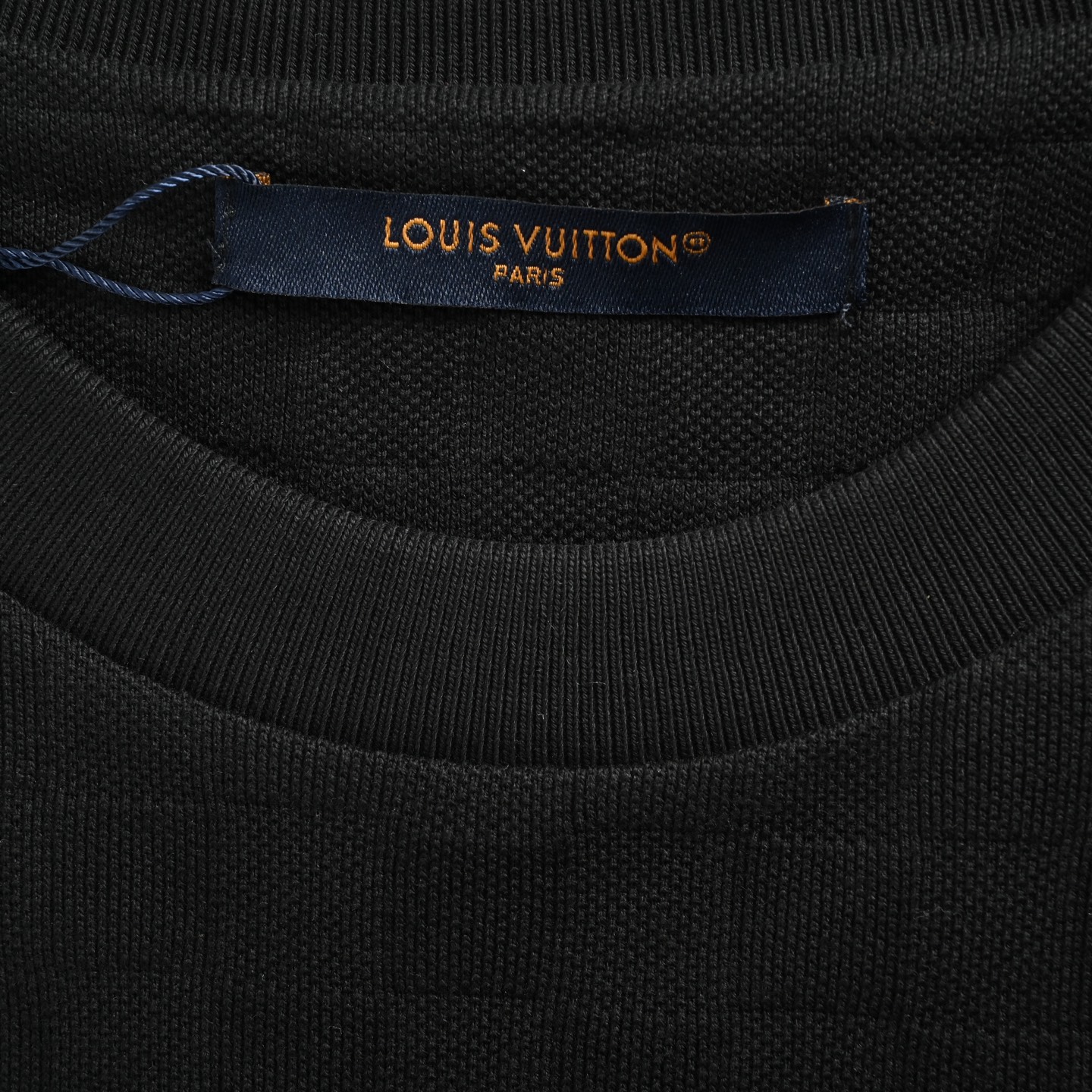 Louis Vuitton 25ss gold frame embroidered pique checkered short sleeves
