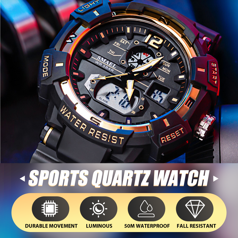 Men’s Stylish Waterproof Digital Sports Quartz Watch