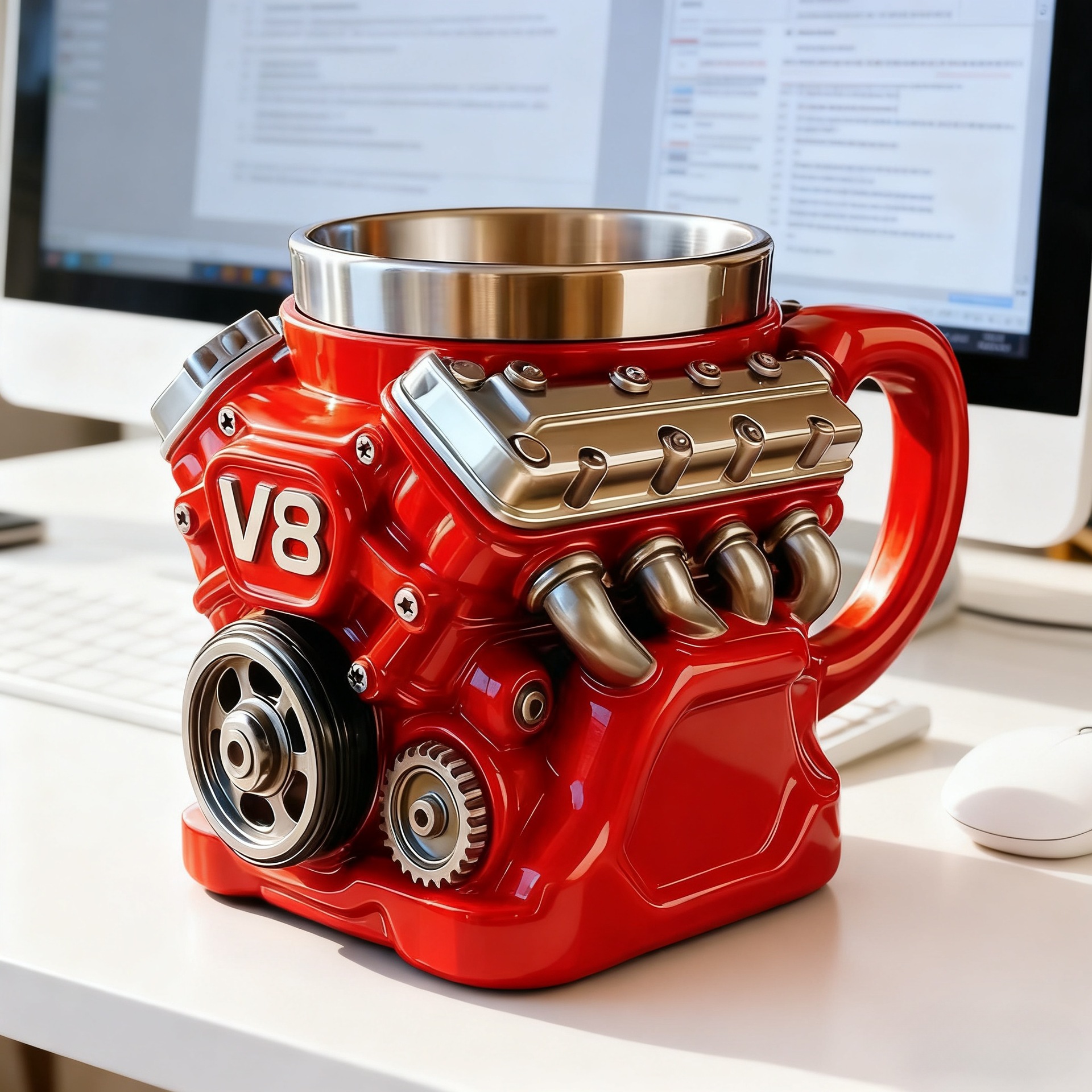 Bestselling V8 V6 Engine Stainless Steel 3D Mug (Engine Resin Mug)