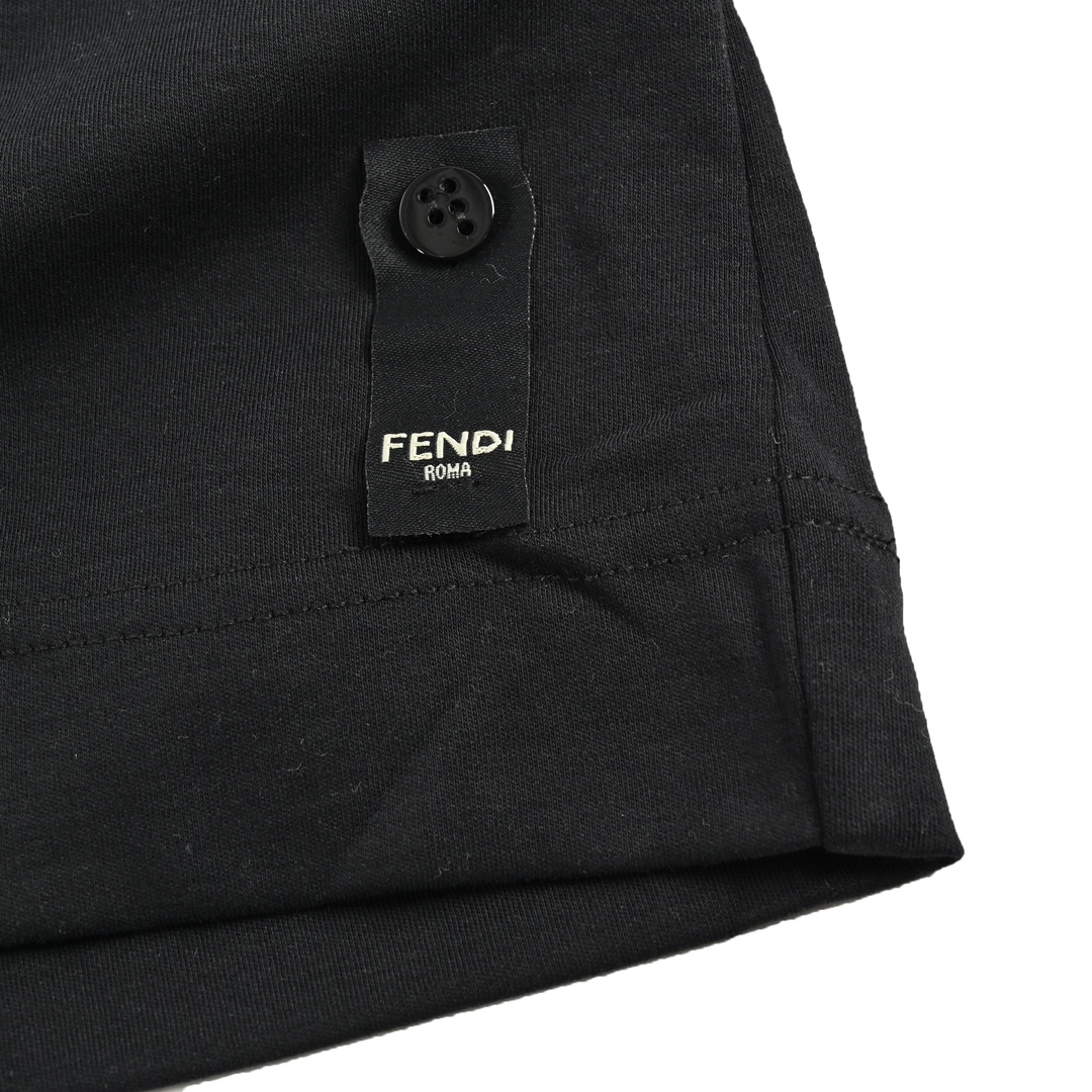Fendi 24ss leather label short sleeve