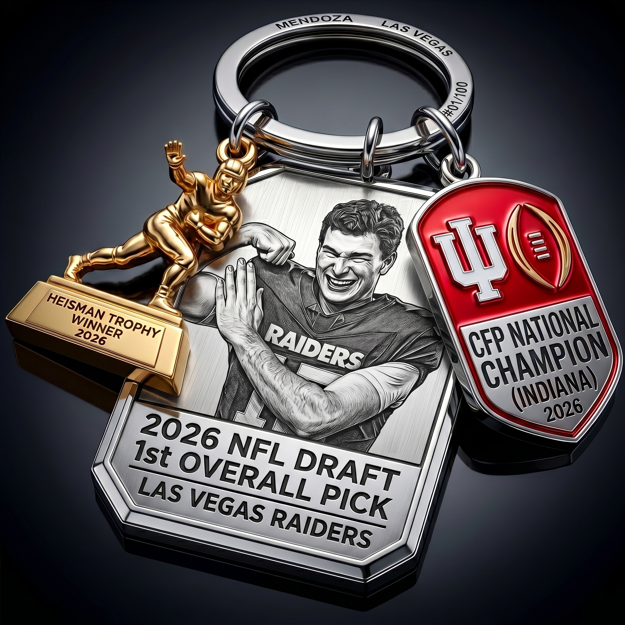 Fernando Mendoza – 2026 NFL Draft 1st Overall Pick Collector Keychain