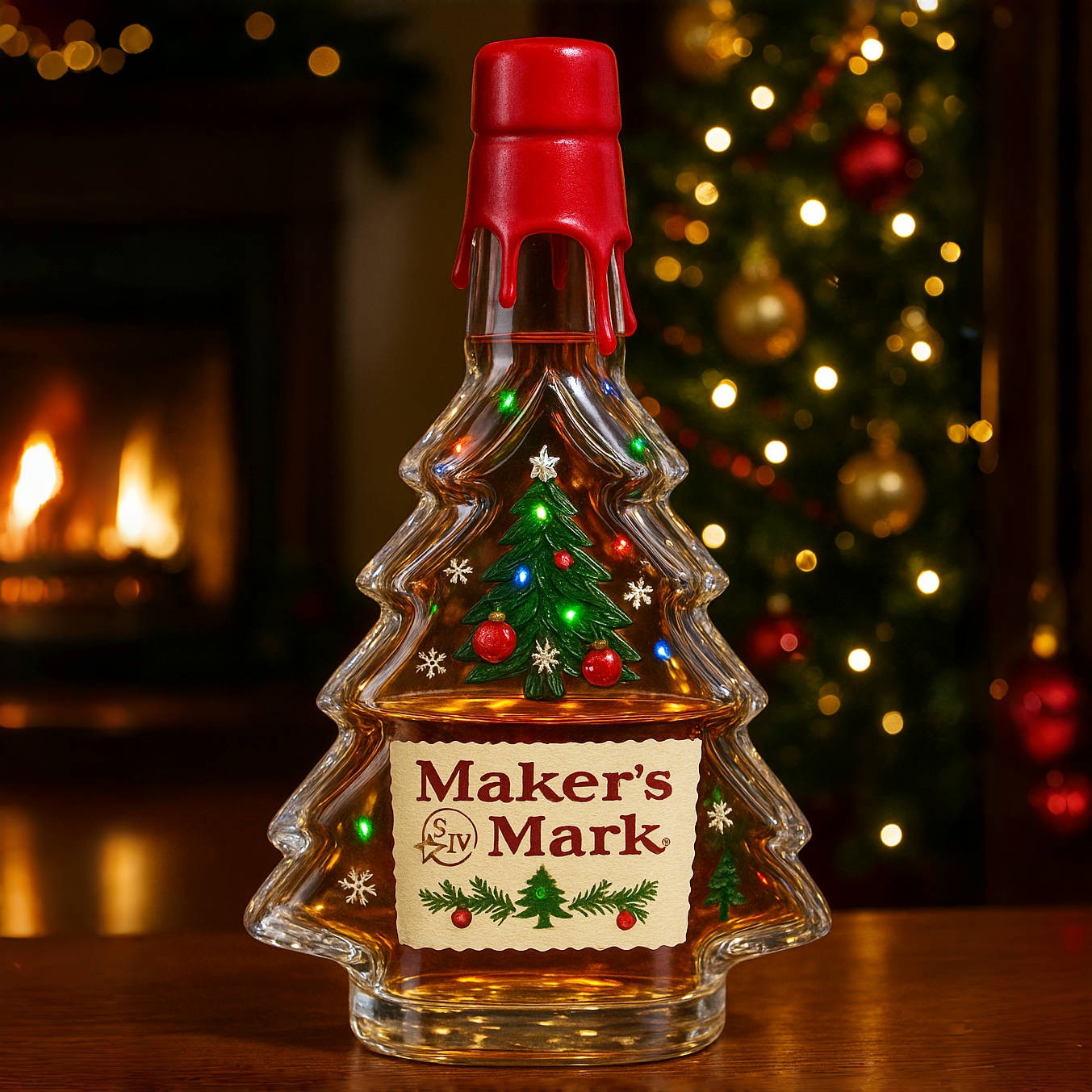 Christmas Tree Whiskey Bottle