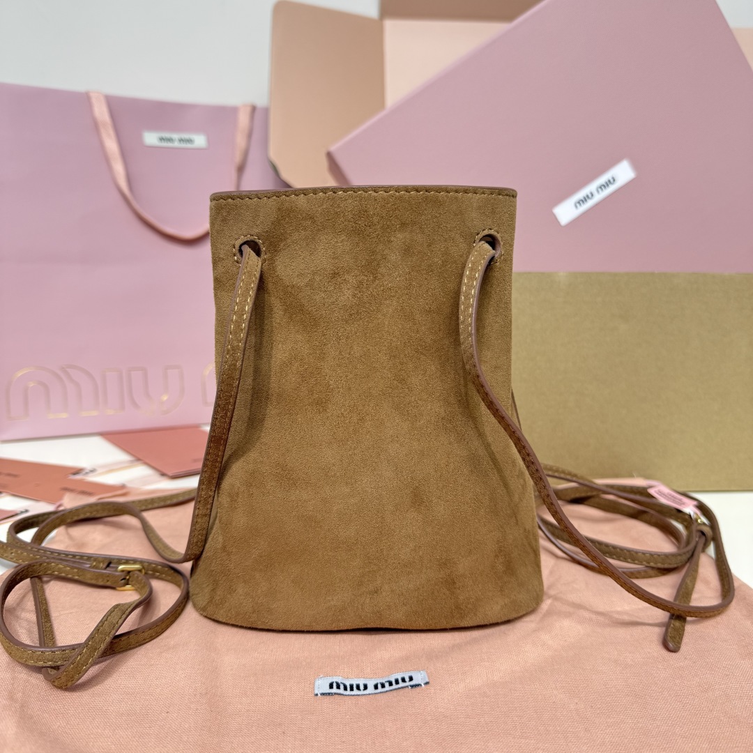Miu Miu Suede Mini Bucket Bag 5NF460