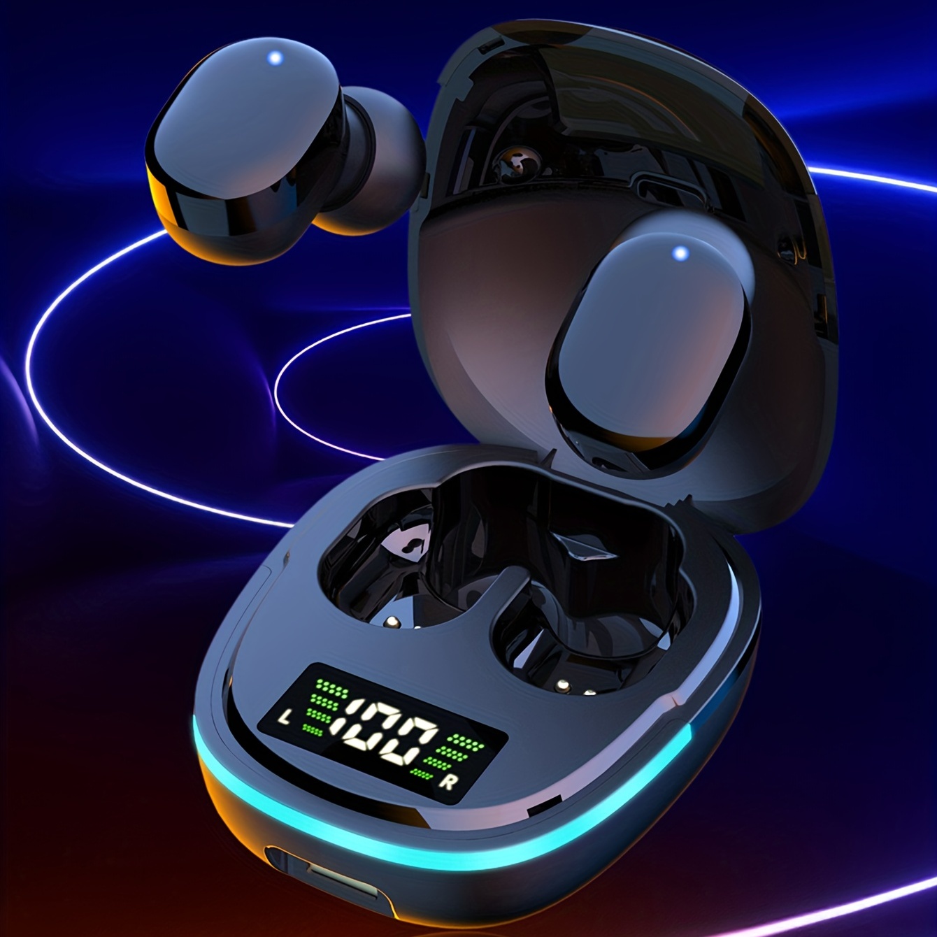 TWS V5.3 True Wireless Stereo Earbuds, TWS Gaming Hands-Free Earphones, Touch Button, Low Latency Earphones, Dual Connection, Waterproof IPX4 Earphones, With RGB Light Charging Case, Built-in Mic, For Smartphone For Android And For IOS System