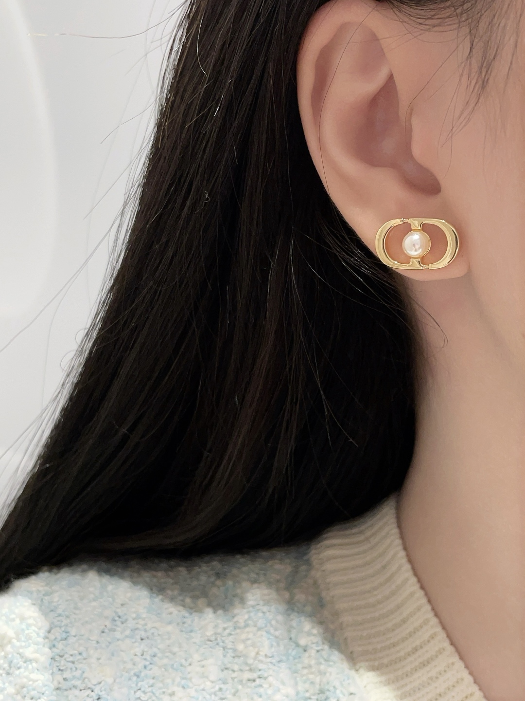 Dior CD Pearl Earrings