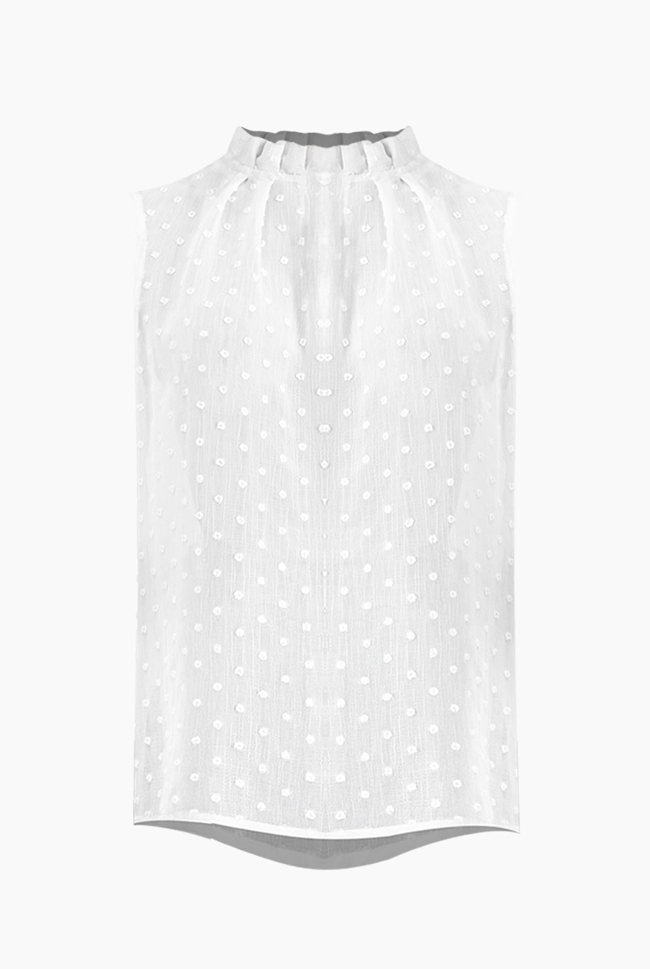 Top recto blanco sin mangas