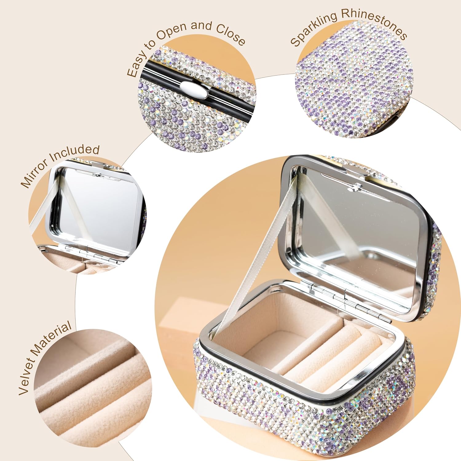 🔥New Release Hot Sale🔥Bling Diamonds Crystal Portable Jewelry Case