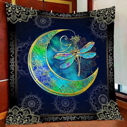 Dragonfly Moon Quilt Blanket Block