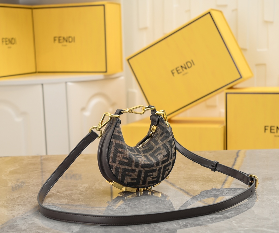 FENDI gray underarm mini bag 2186