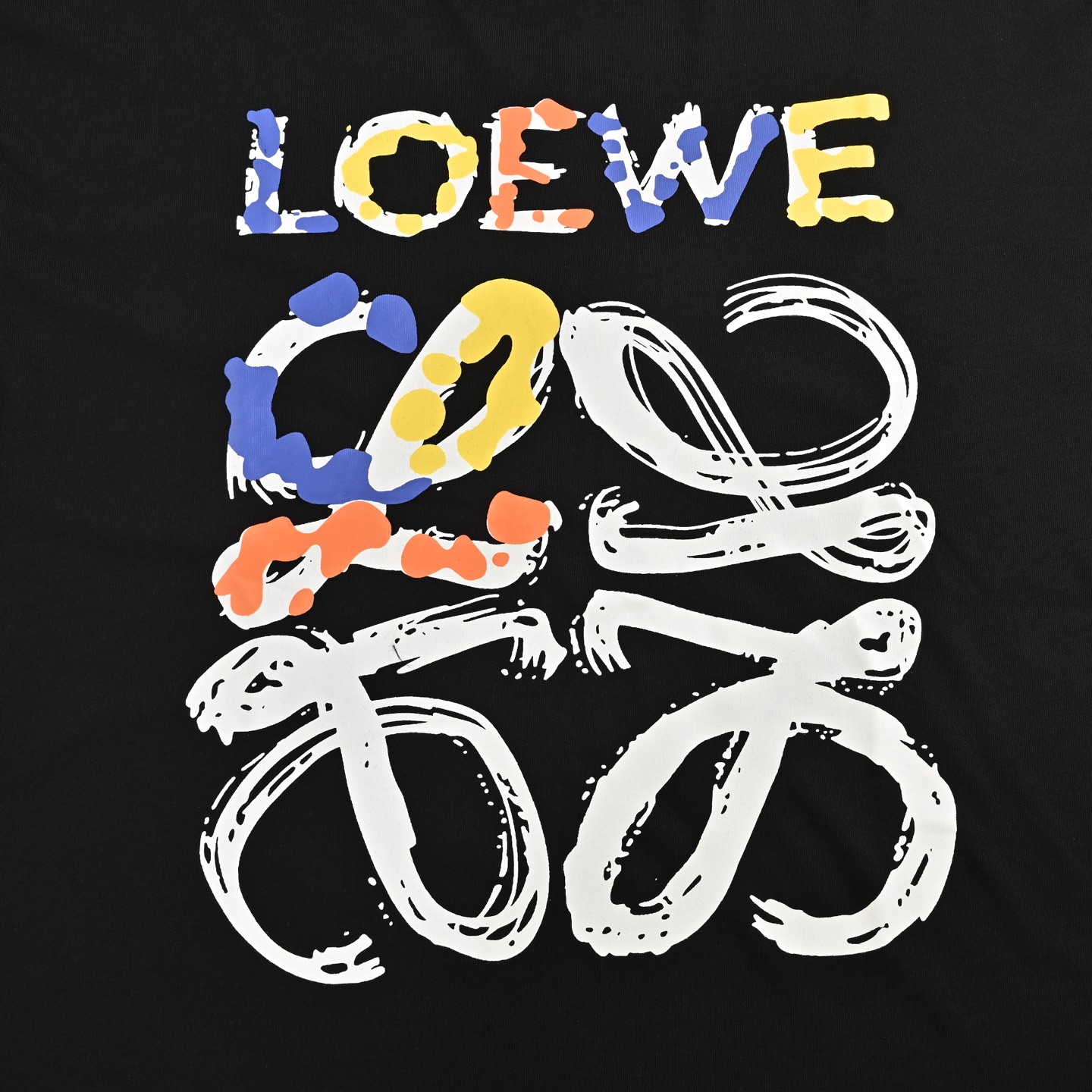 Loewe 25ss graffiti painted letter logo short sleeve