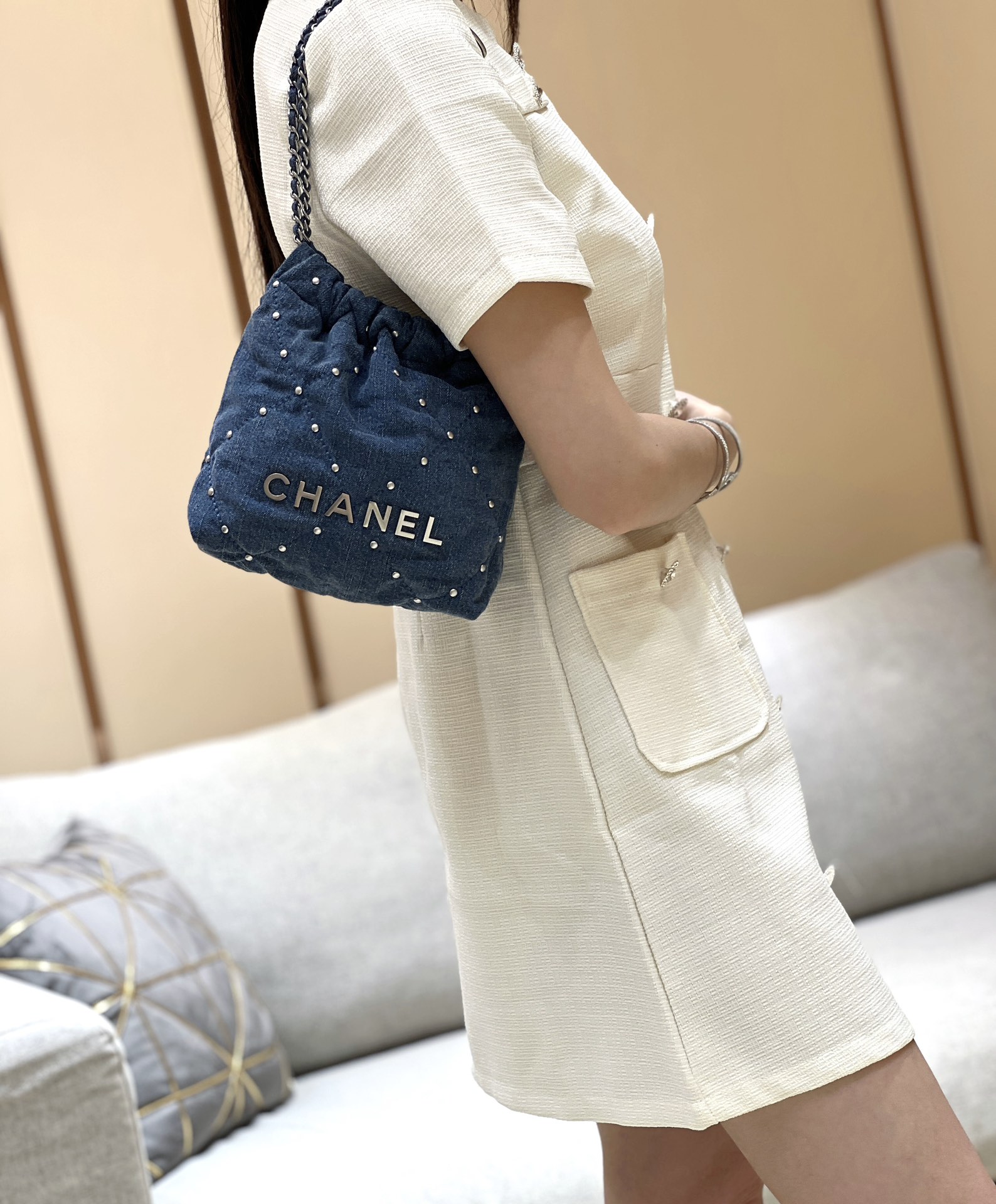 Chanel 24S Spring/Summer Collection Rivet Mini Denim Handbag AS3980 00118