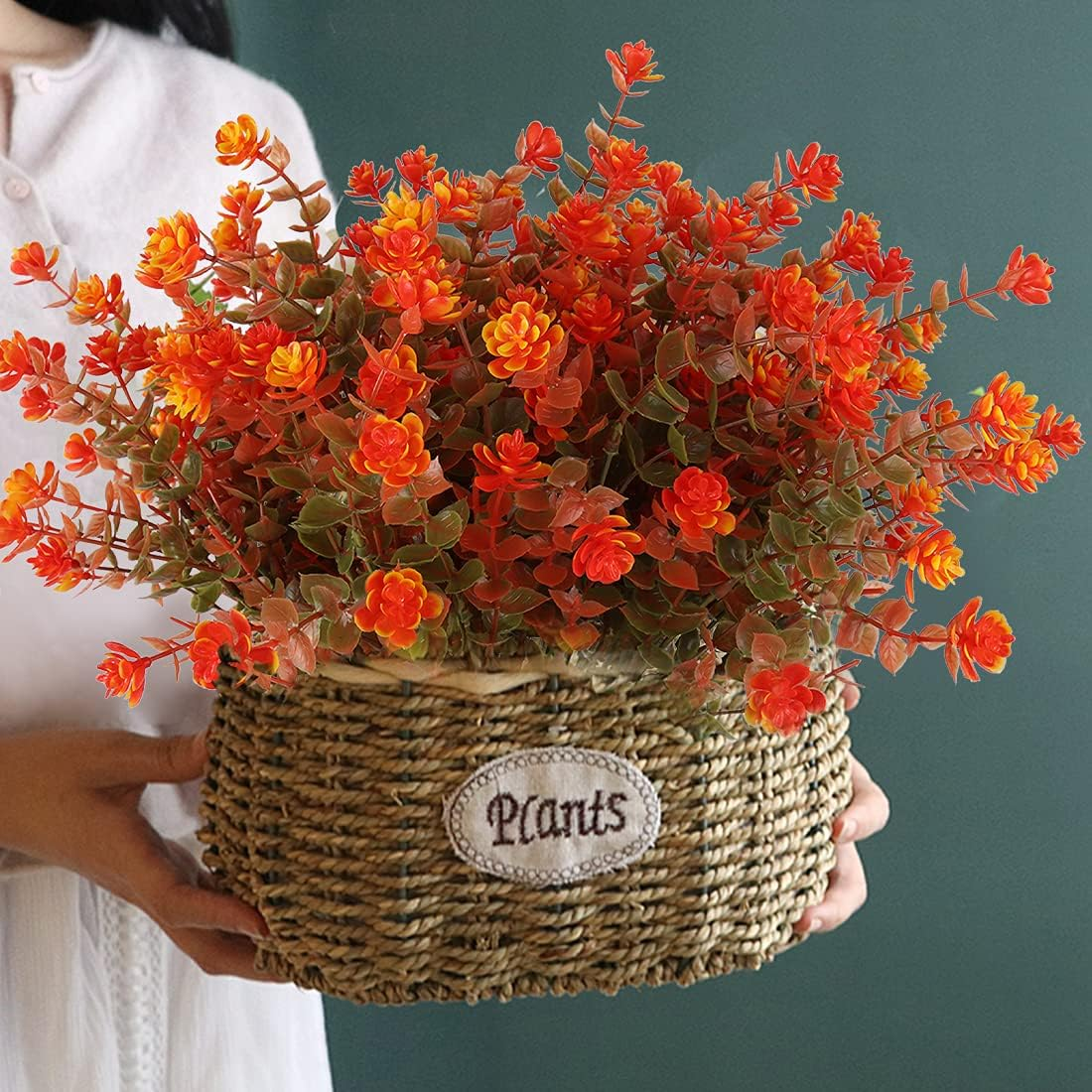 5 Bundles Artificial Fall Flowers No Fade Faux Autumn Plants