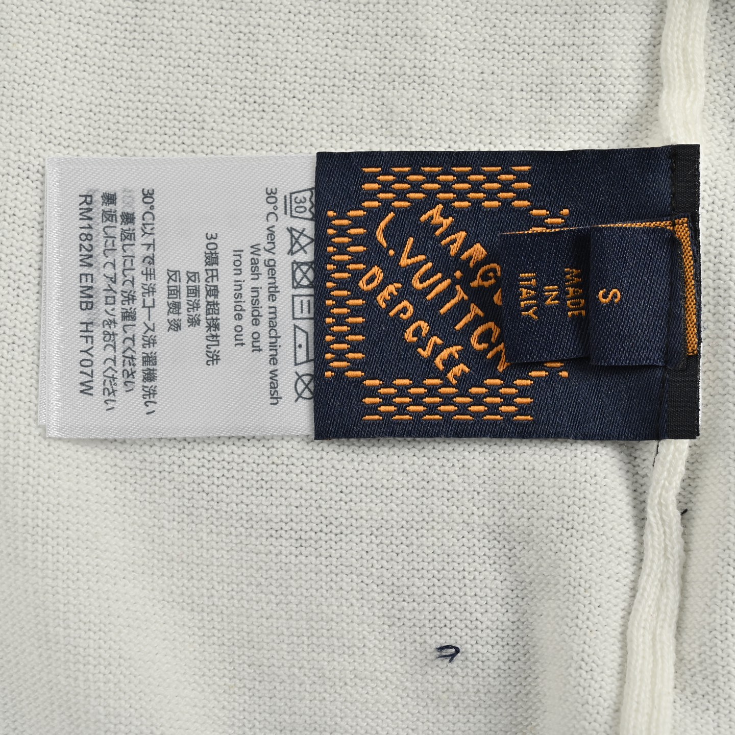 Louis Vuitton 25ss chest leather patch knitted short sleeves