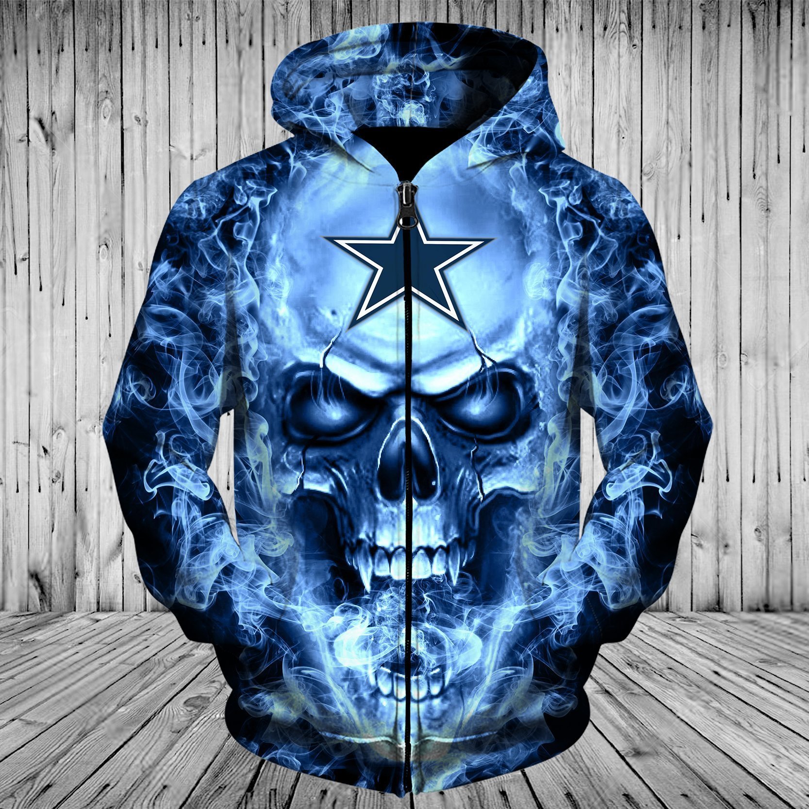 COWBOYS HOODIE 3D SKULL 86