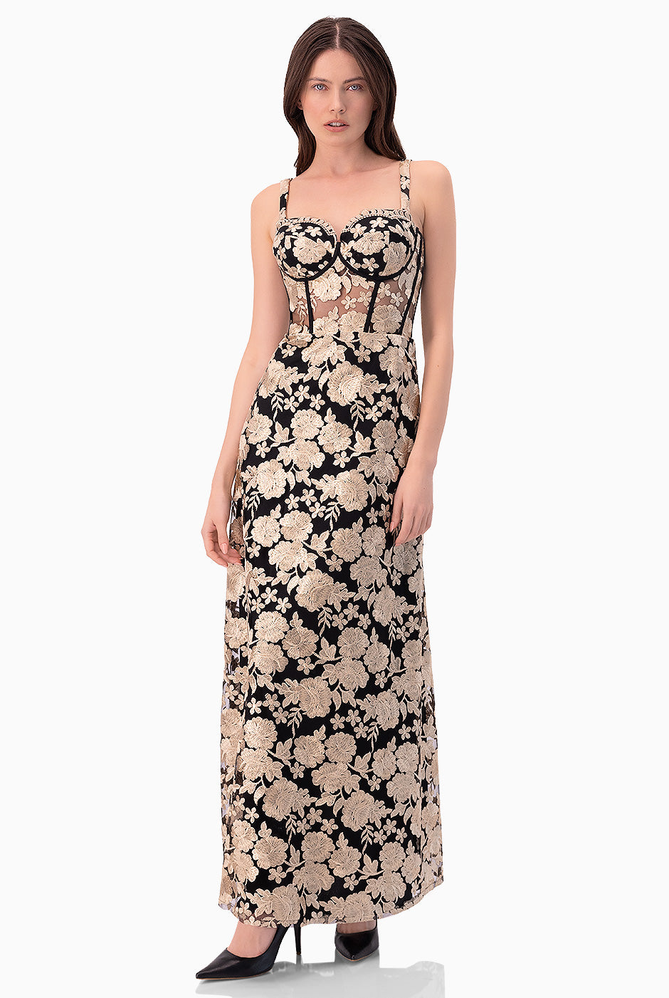 Vestido largo con corset