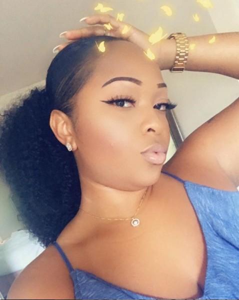 NEW A Sleek Ponytail On Short Natural Hair Thick Curly Hair Wrap Drawstring Puff Ponytail Bun