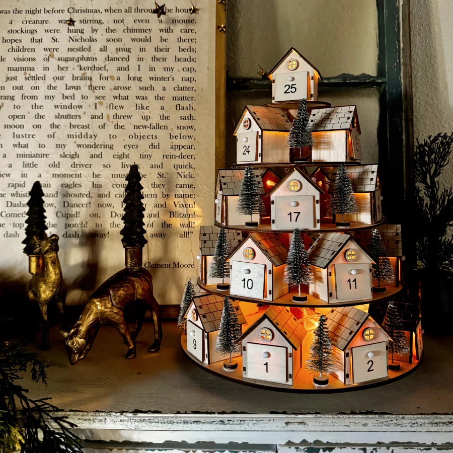 🏆Last Day 49% OFF⚡Light Up Village Rotating Advent Calendar