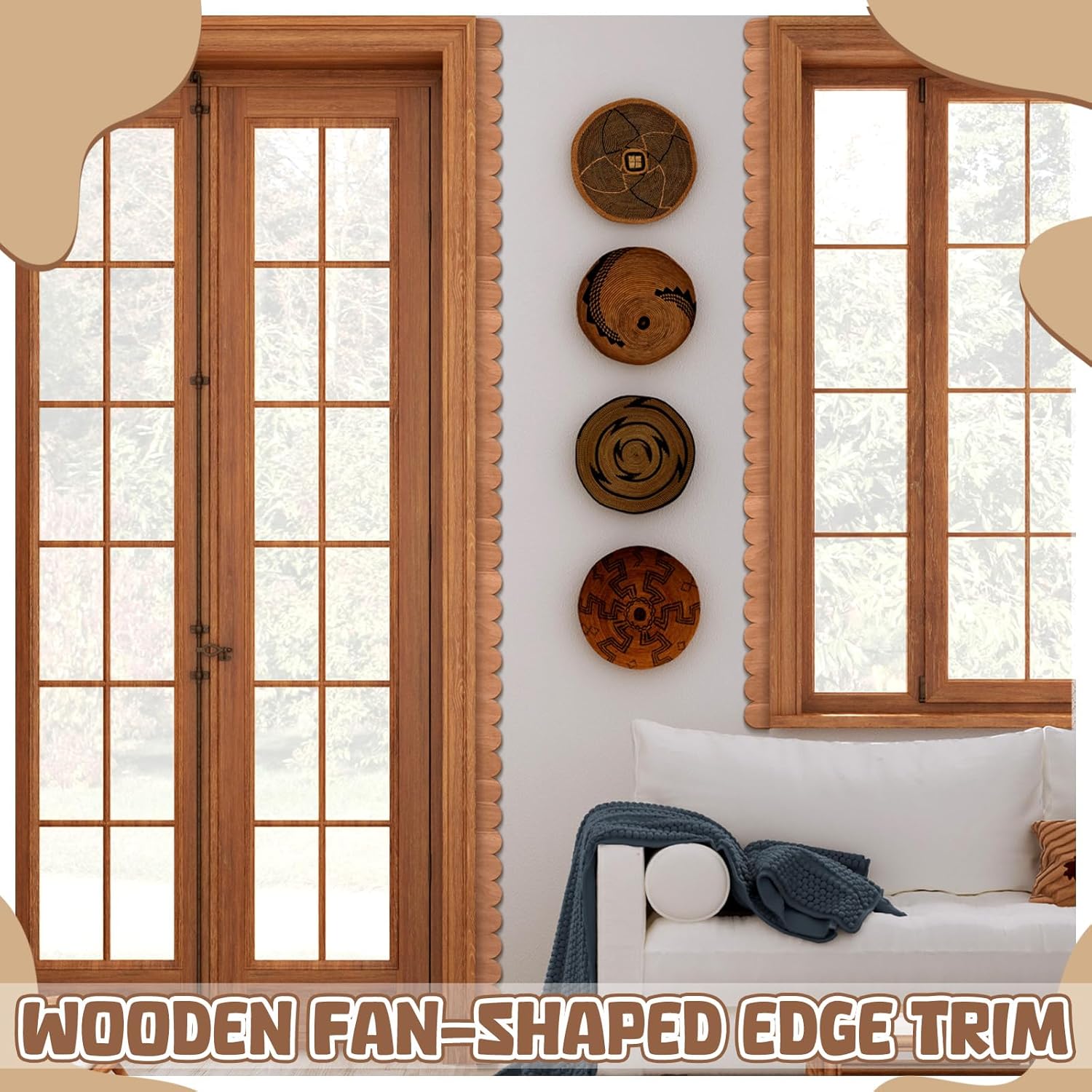 🔥ON SALE🔥Scalloped Edge Decorative Wood Molding Cute DIY Moulding Trim - 12 Pack