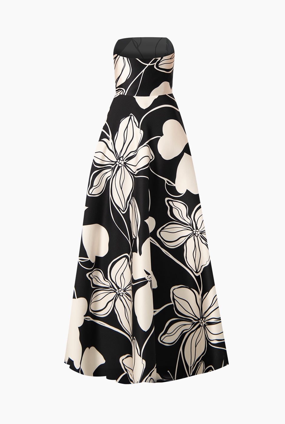 Vestido strapless con estampado floral