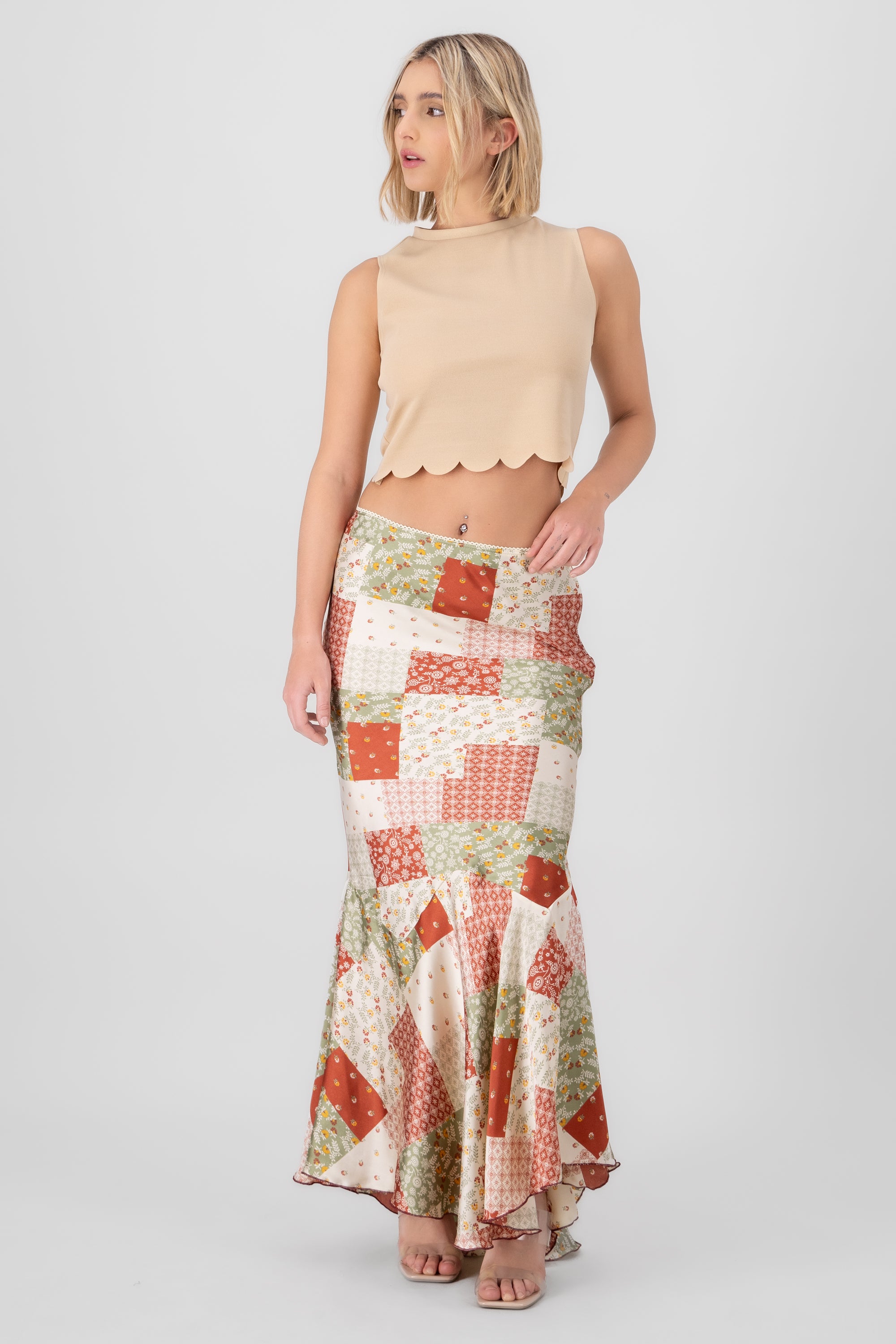 Printed Midi Skirt