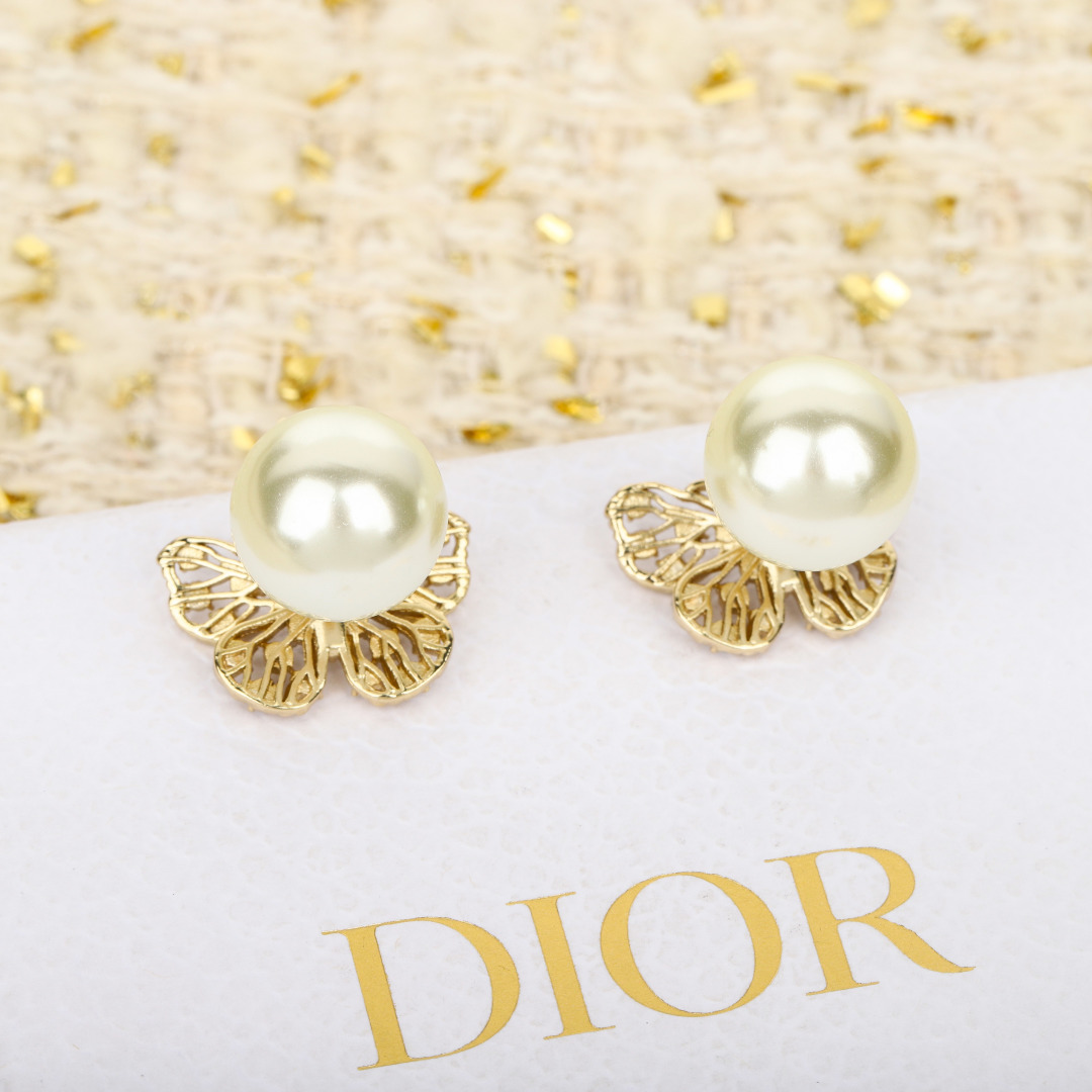 Dior Hollow Butterfly Earrings