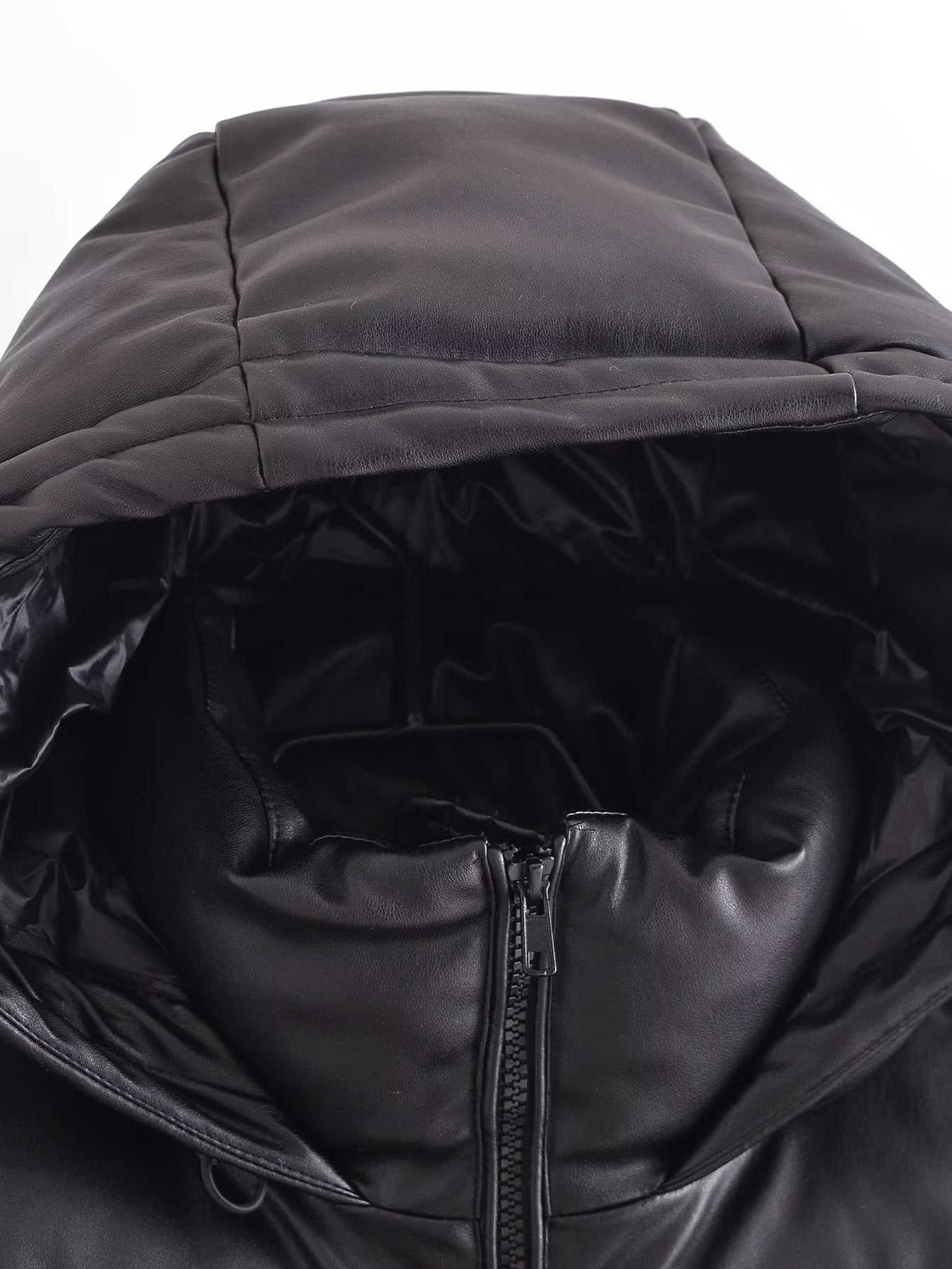 Autumn Women Clothing Faux Leather Faux Leather Loose Casual Cotton Coat