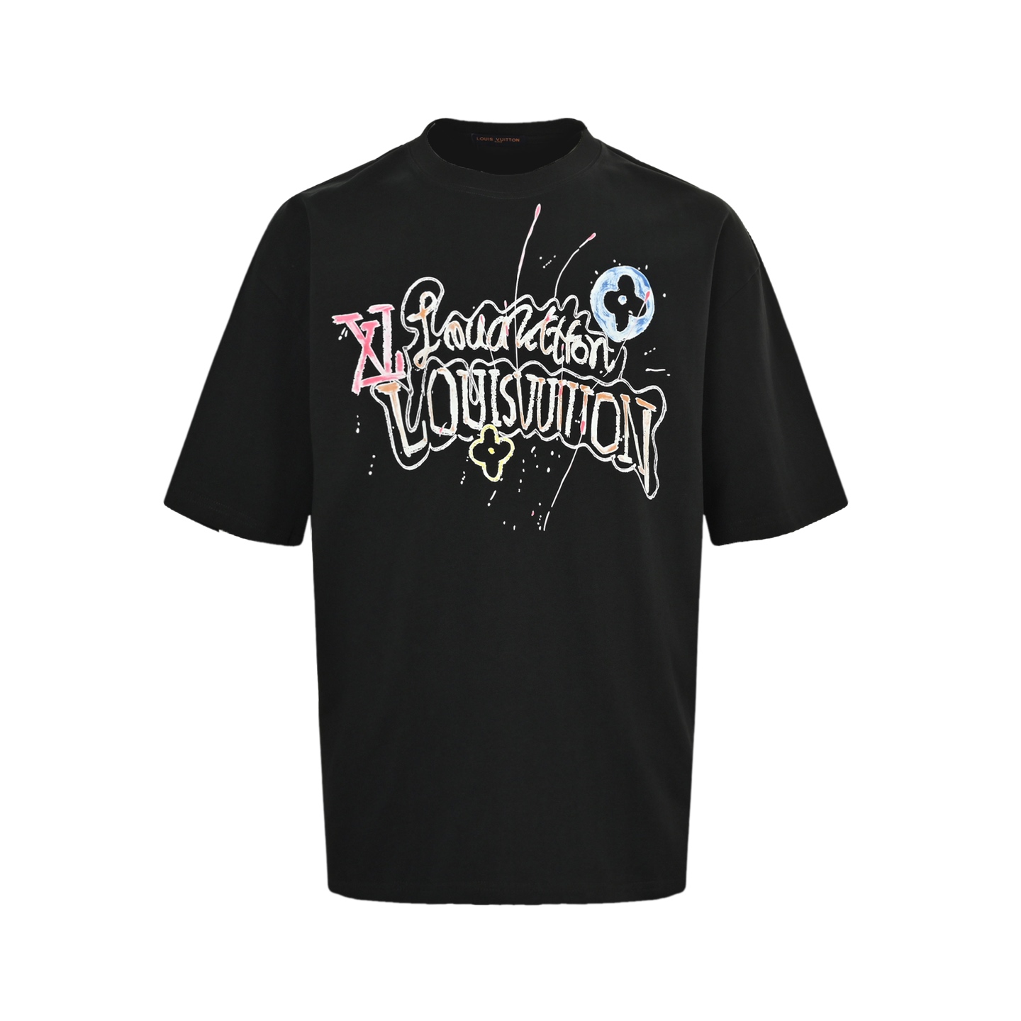 Louis Vuitton 25ss painted lettering short-sleeved shirt