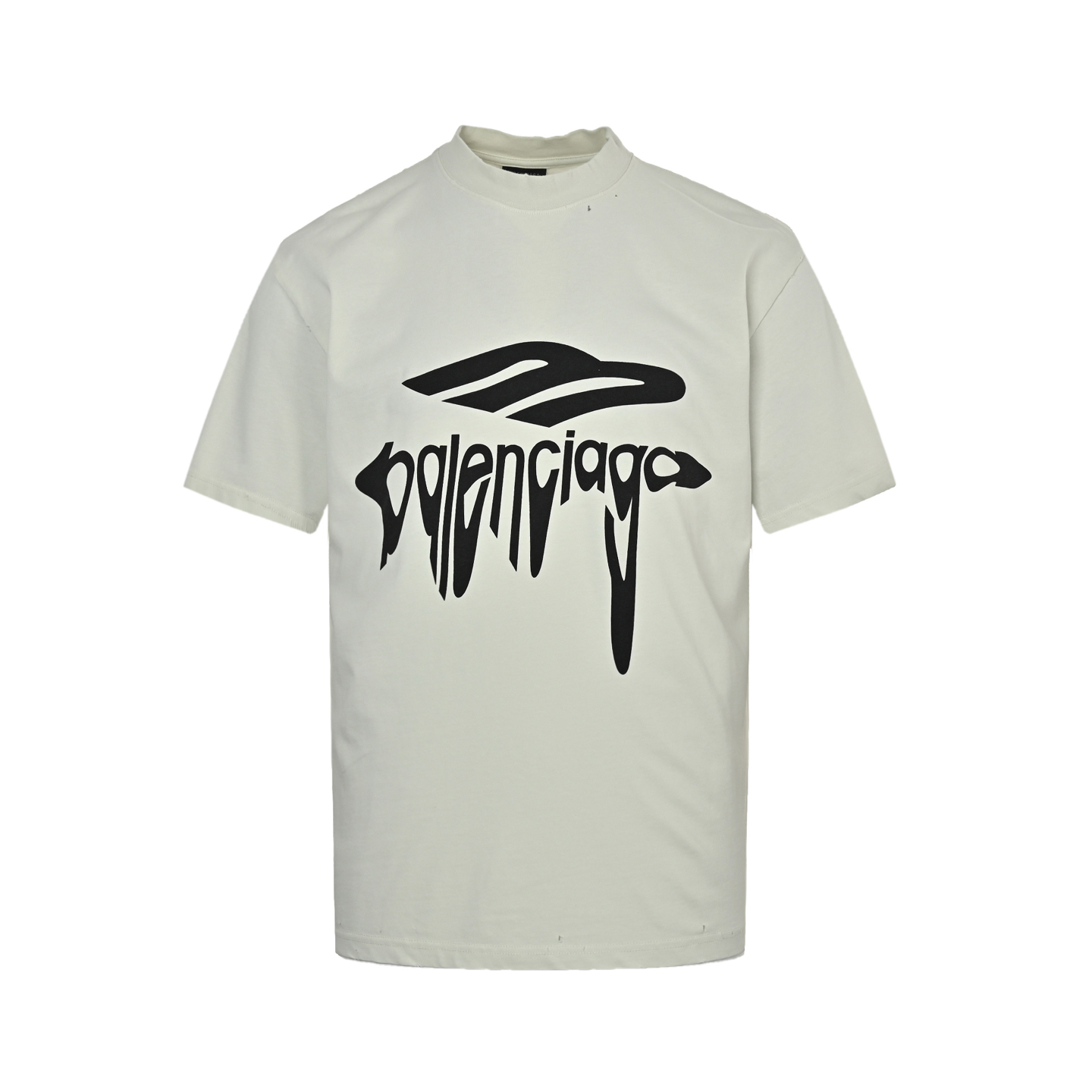 Balenciaga Melted Letters Printed Short Sleeve