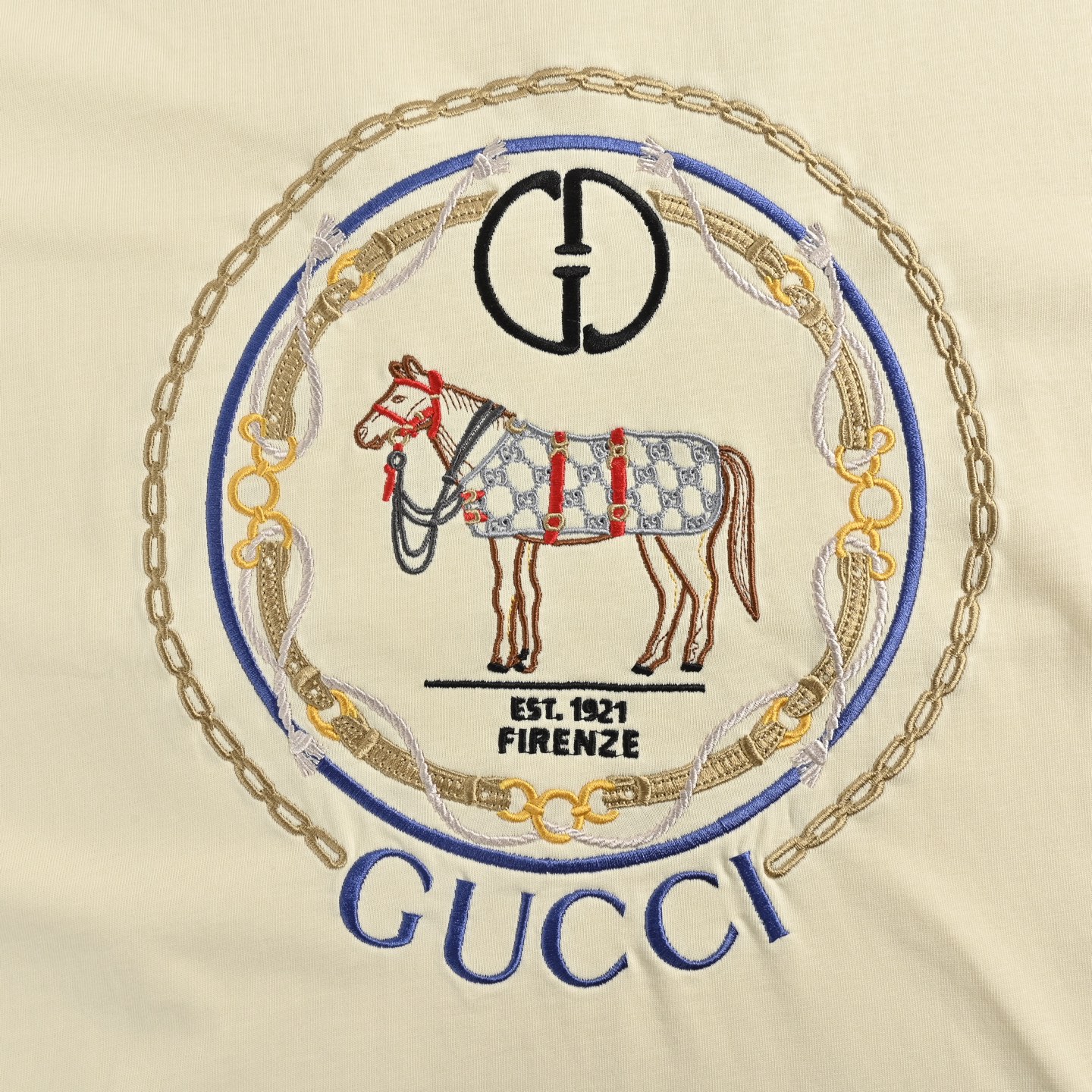 Gucci 24ss warhorse embroidered short sleeve
