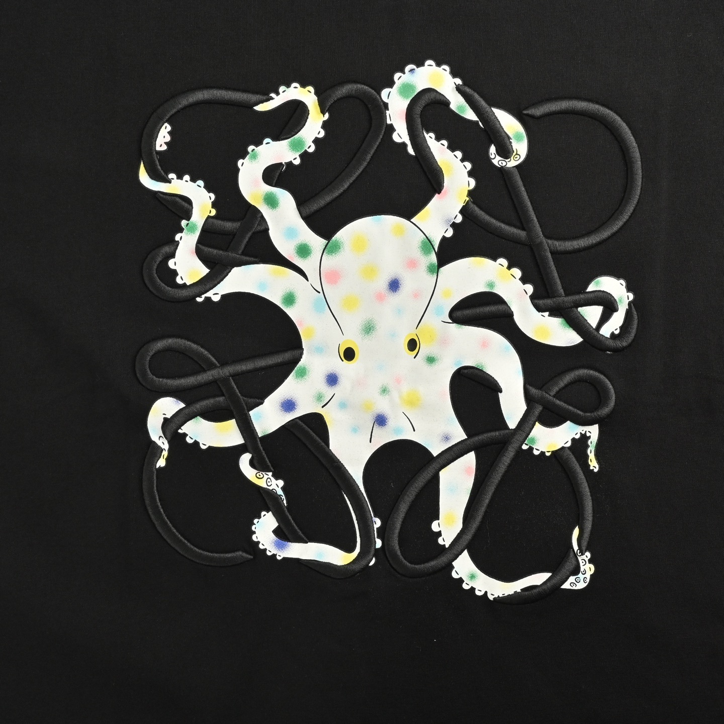 Loewe 25ss octopus print embroidered logo short sleeve