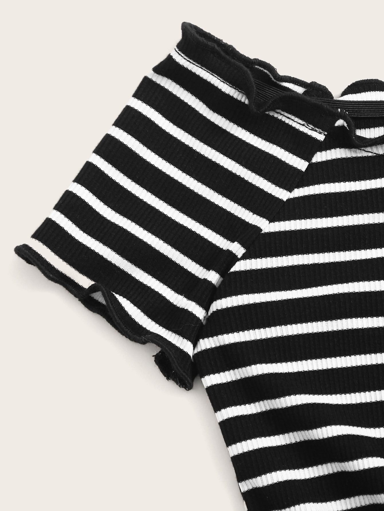Lettuce ribbed knit striped crop top