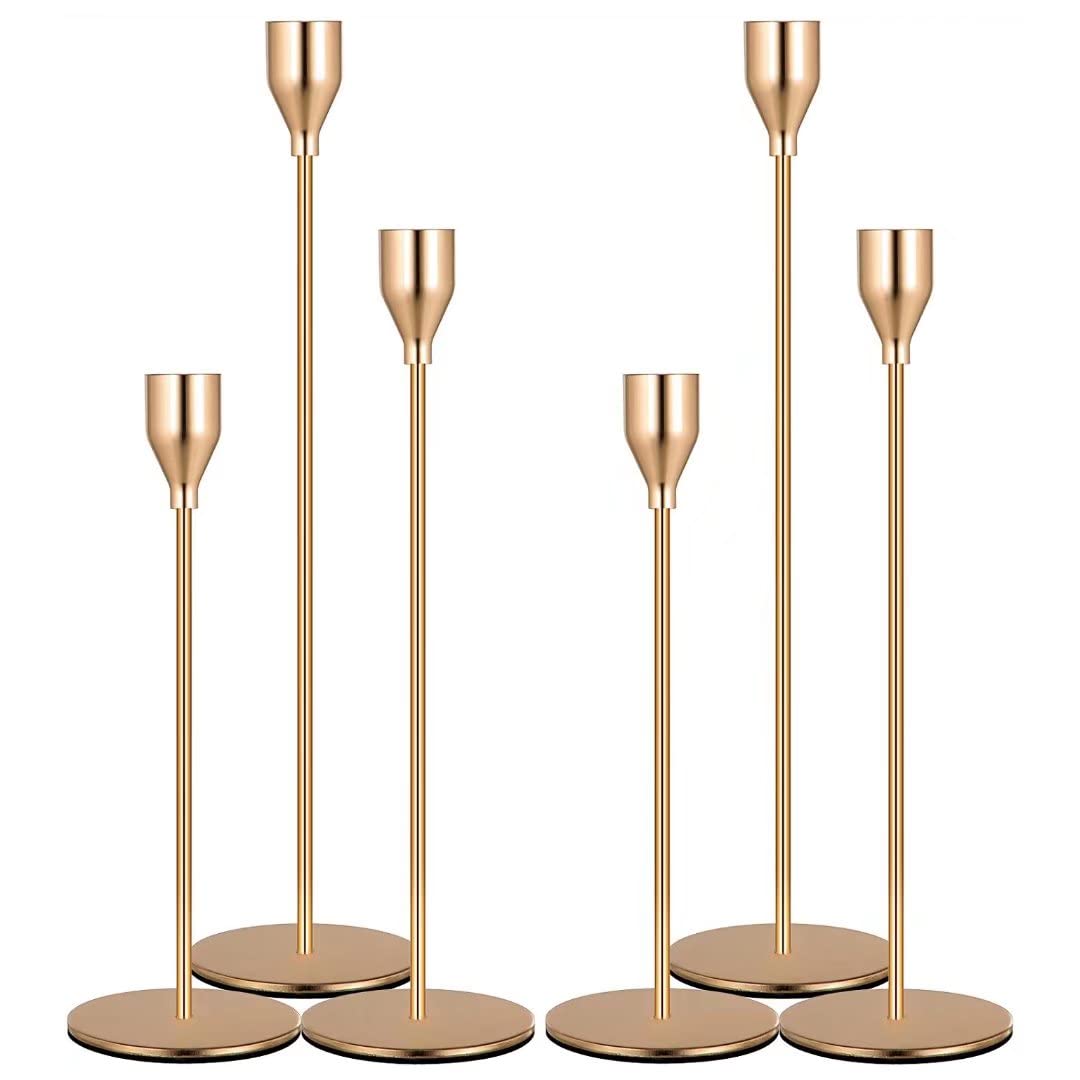 🎁Limited time 49% OFF⏳Matte Black Taper Candle Holders, Candlestick Holders Set for Table Centerpiece Vintage Modern Candle Holders