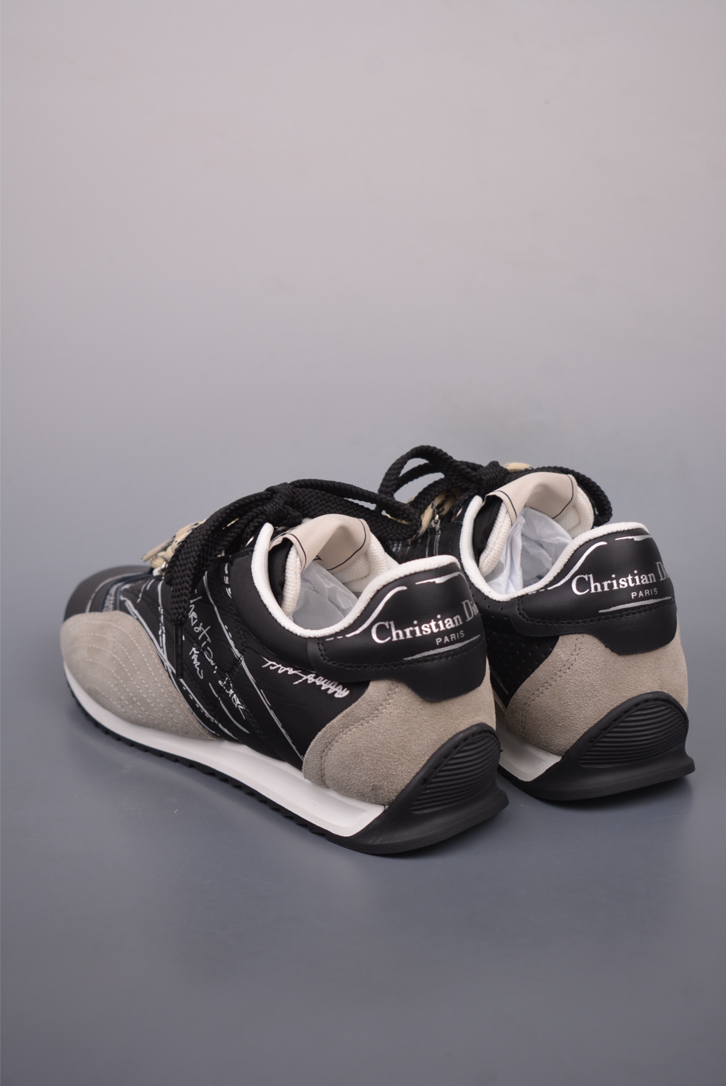 Dior D-Sketch Sneakers Dior Paris black grey silver sketch KCK427MPA_S900