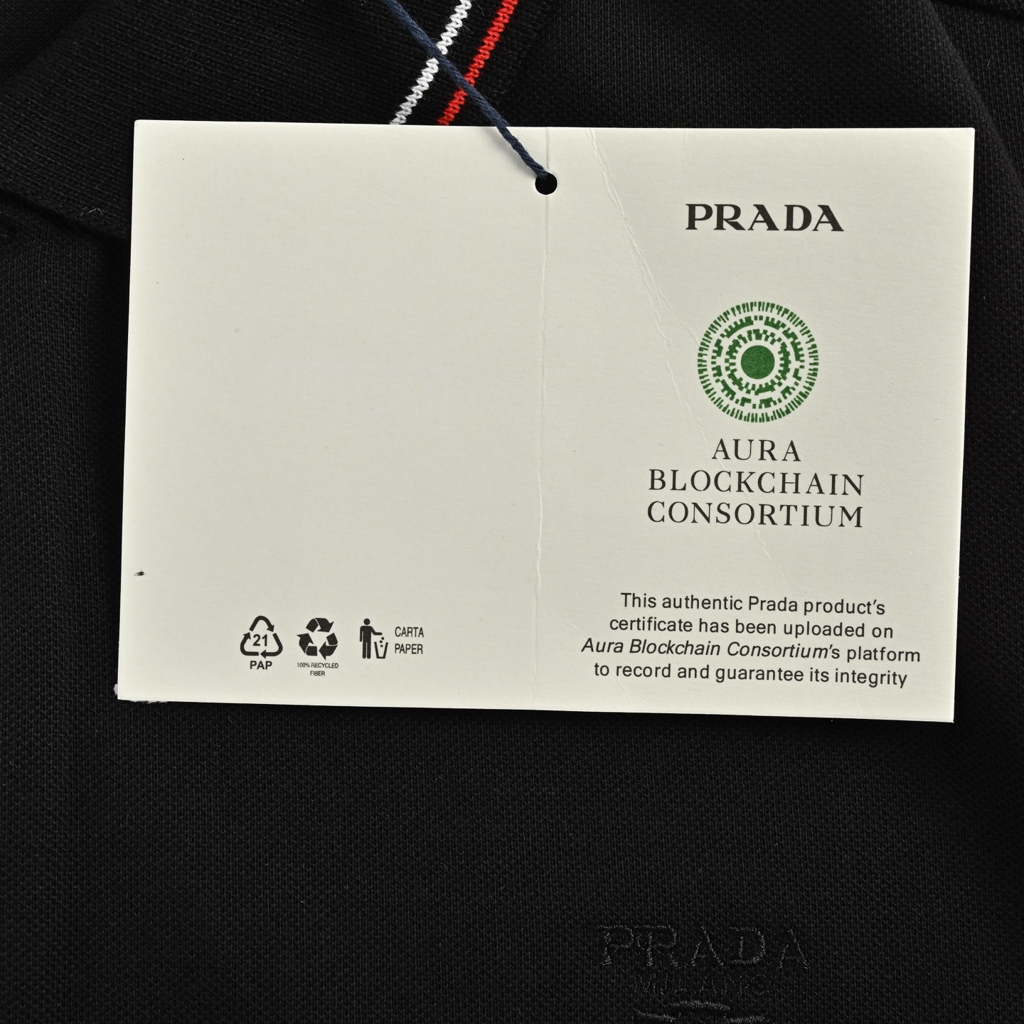 Prada 25ss small logo embroidered red label Polo short sleeve