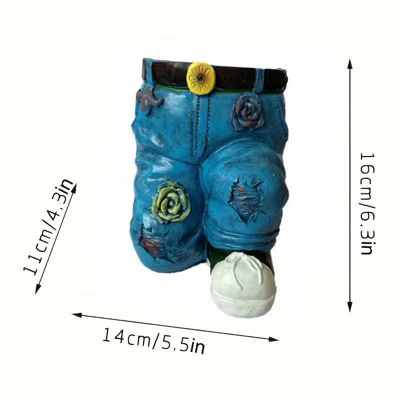 1pc Jeans Pants Shape Flower Pot Resin Statue, Succulent Pot Flower Planter For Indoor Garden Yard Lawn Porch Balcony Patio Outdoor Decor