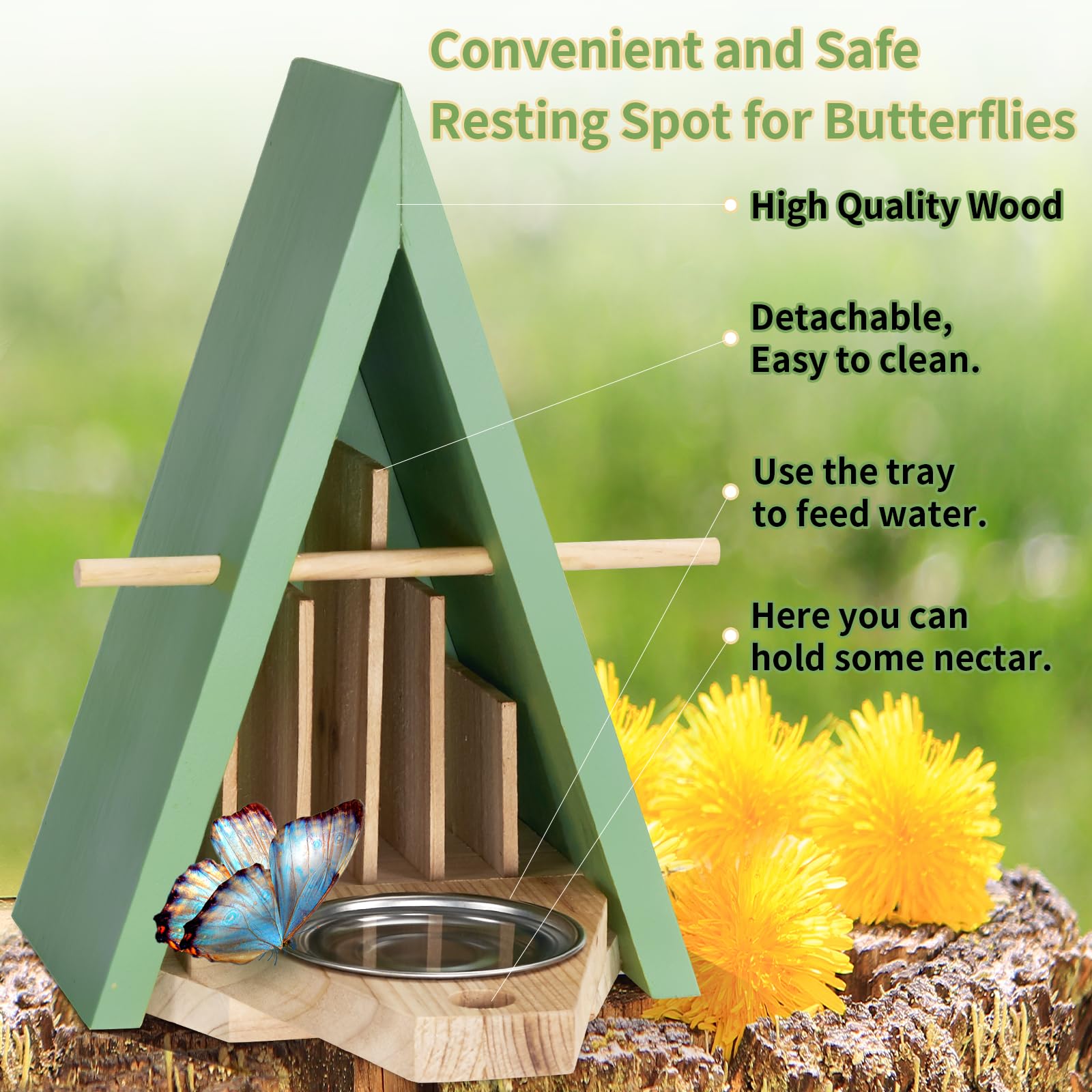 🦋 Butterfly House & Feeder – Natural Habitat to Attract Butterflies to Your Garden!